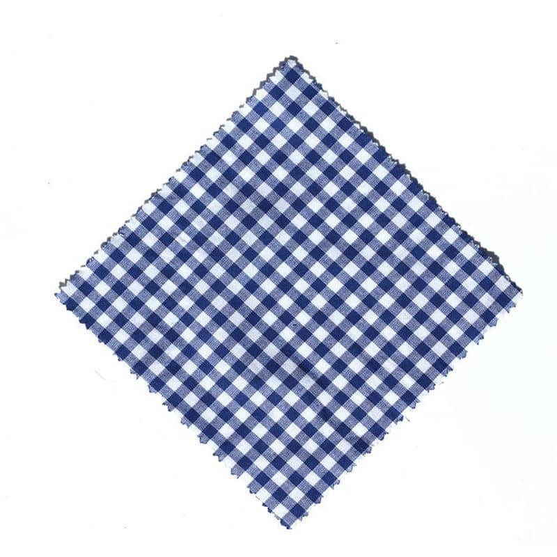 Cubretapas de tela a cuadros 15x15, cuadrado, textil, azul oscuro, boca: TO58-TO82