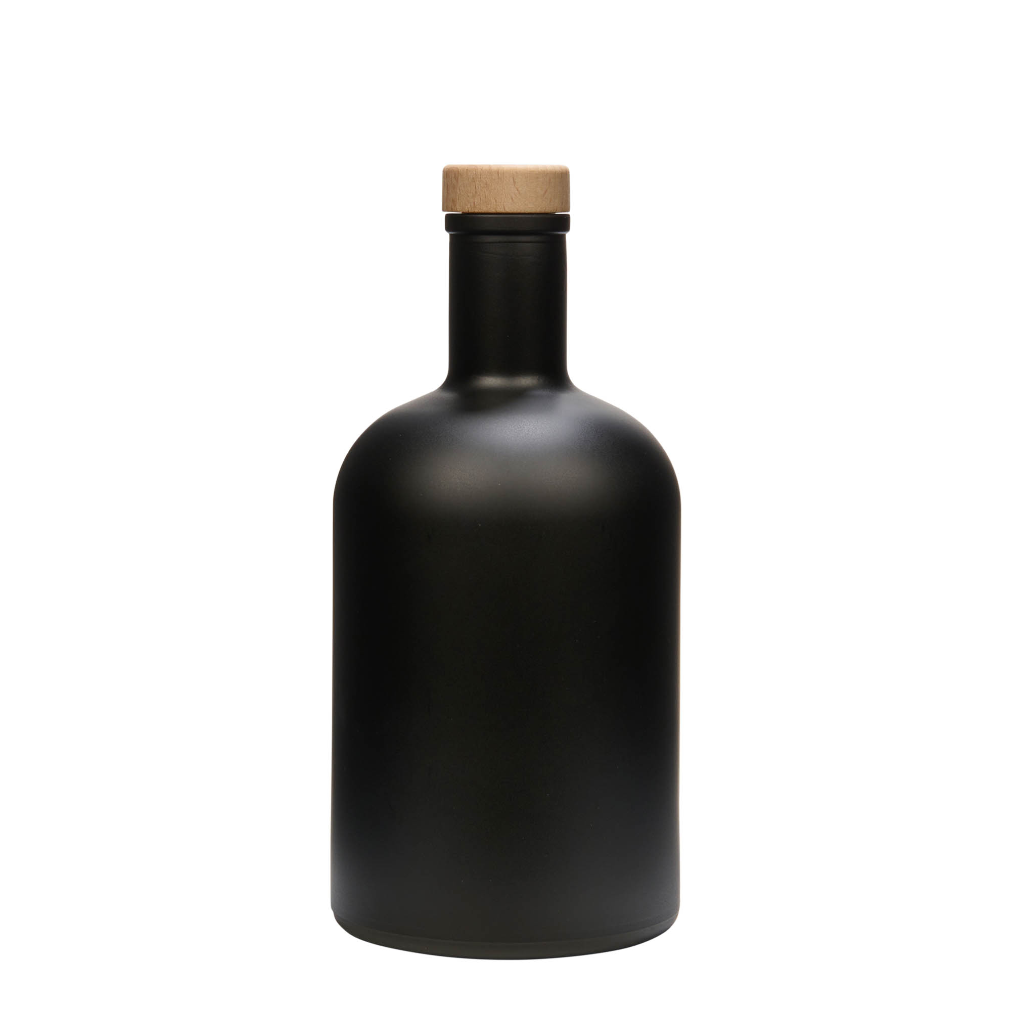 Botella de vidrio de 700 ml «Gerardino», negra, boca: corcho
