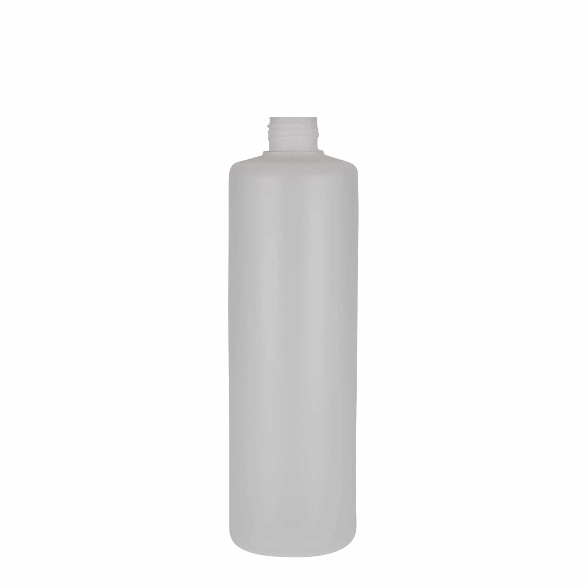Botella redonda de 500 ml, plástico de PE, natural, boca: tapón de rosca Botella redonda de 500 ml, plástico de PE, natural, boca: tapón de rosca