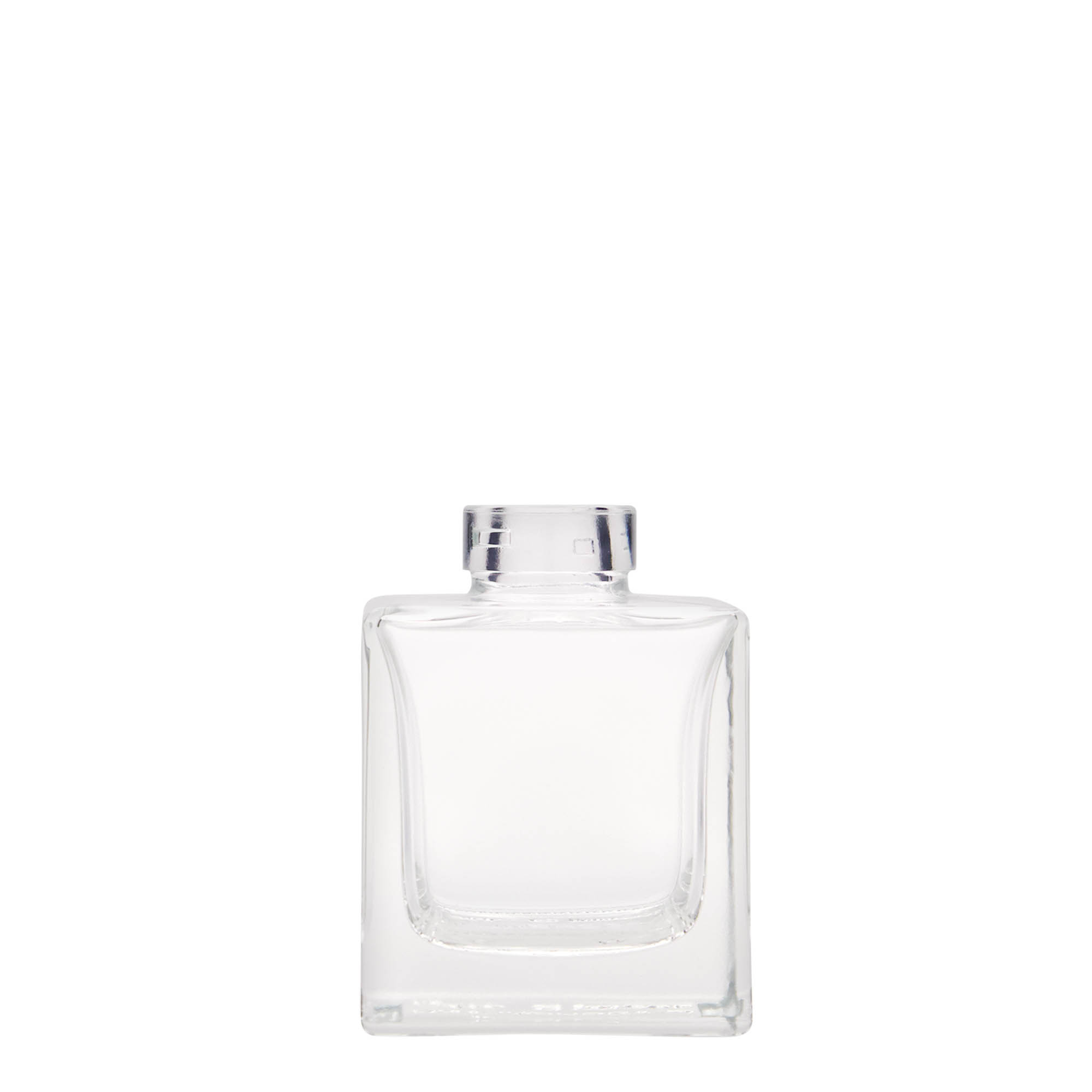 Botella de vidrio de 100 ml «Cube», cuadrada, boca: corcho
