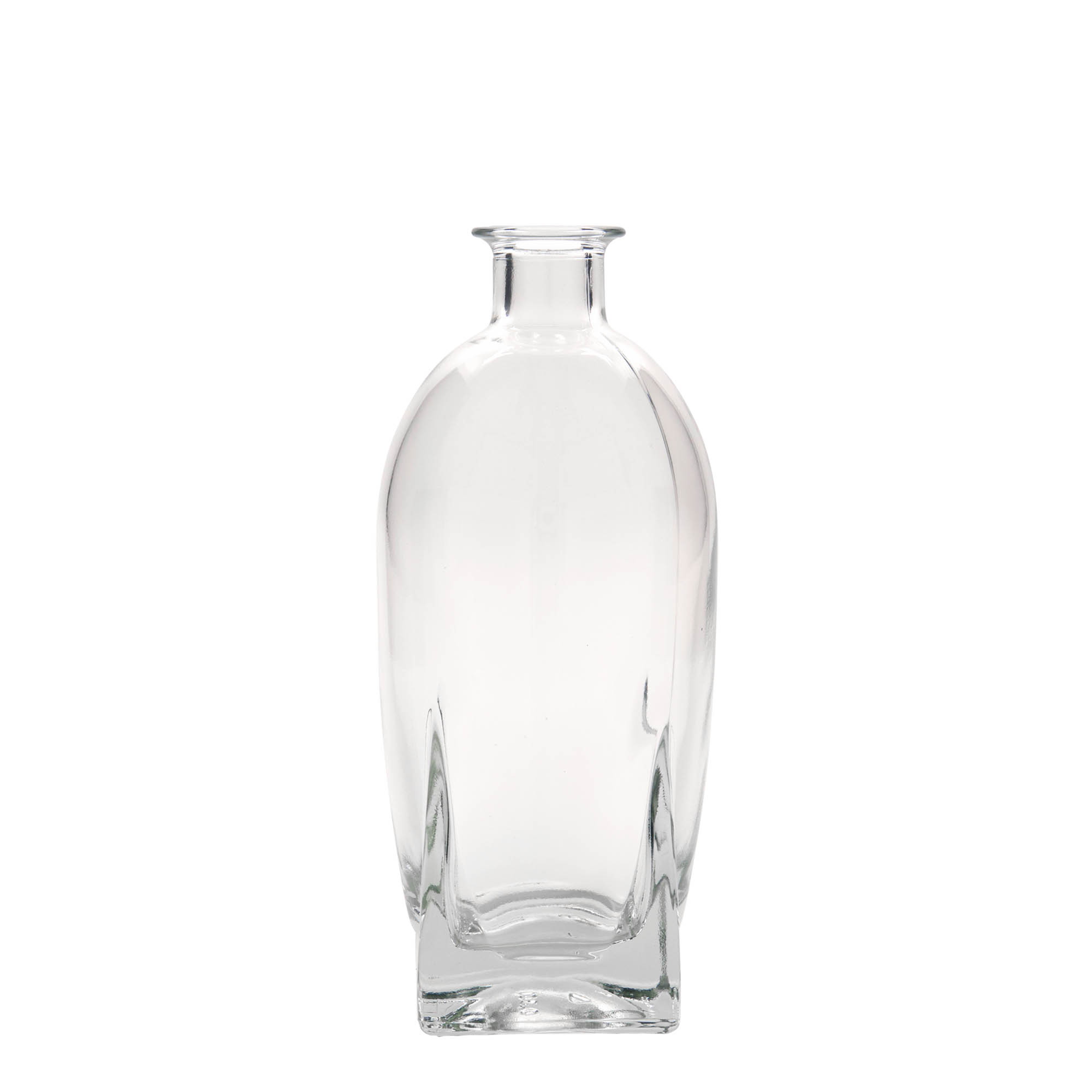 Botella de vidrio de 500 ml 'Zino', cuadrada, boca: corcho