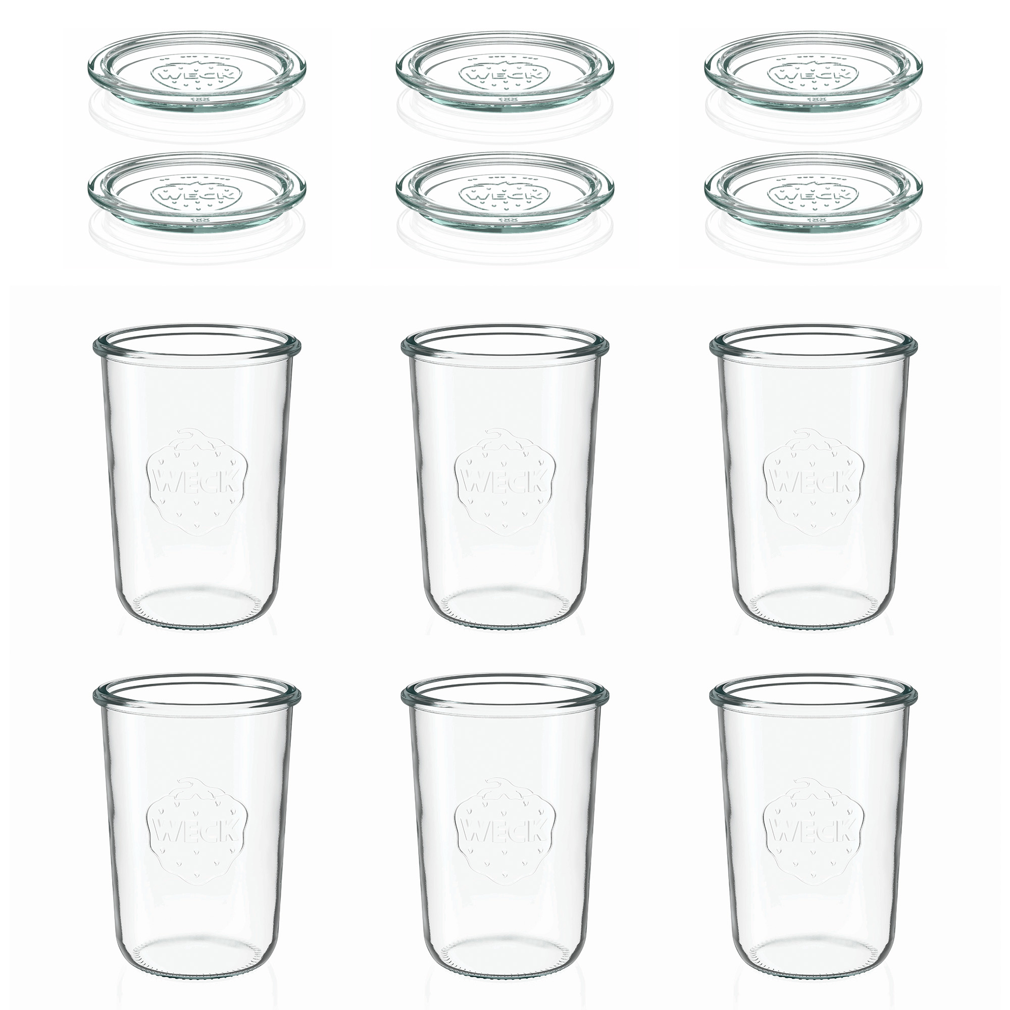6x 850 ml tarro WECK de boca ancha con tapa de vidrio RR 100