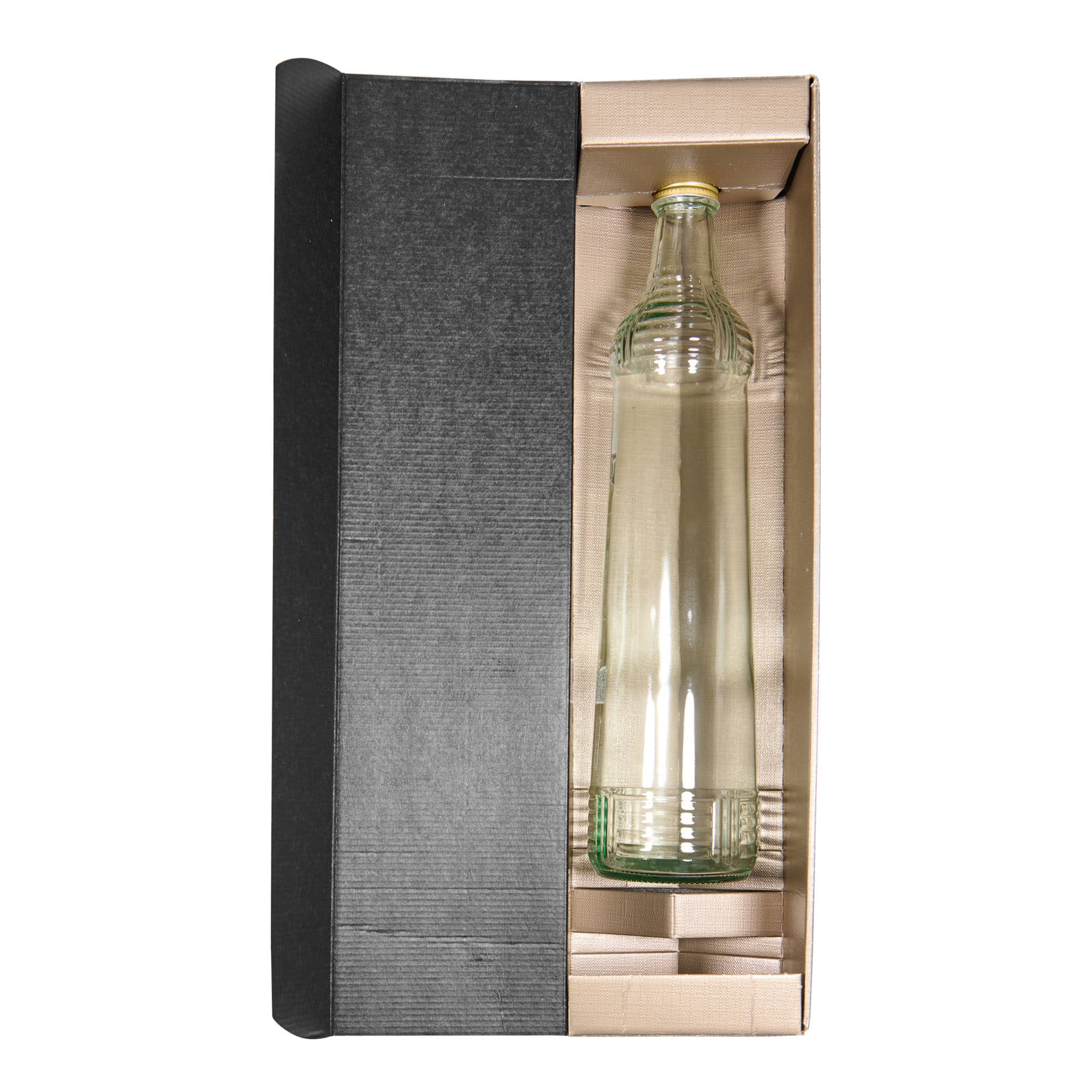 Caja de regalo 'Metálica', rectangular, cartón, champán
