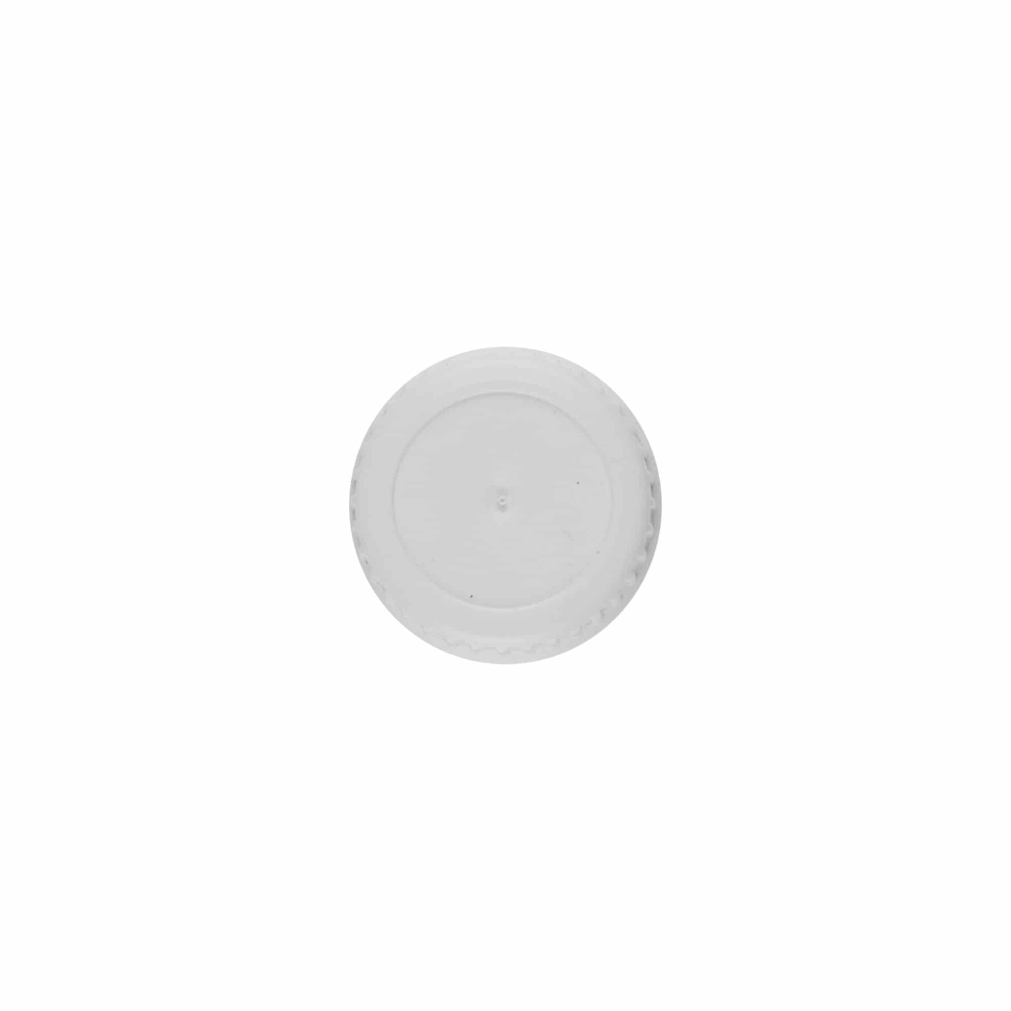 Tapón roscado con anillo de vertido, plástico PE, blanco, para boca: DIN 22