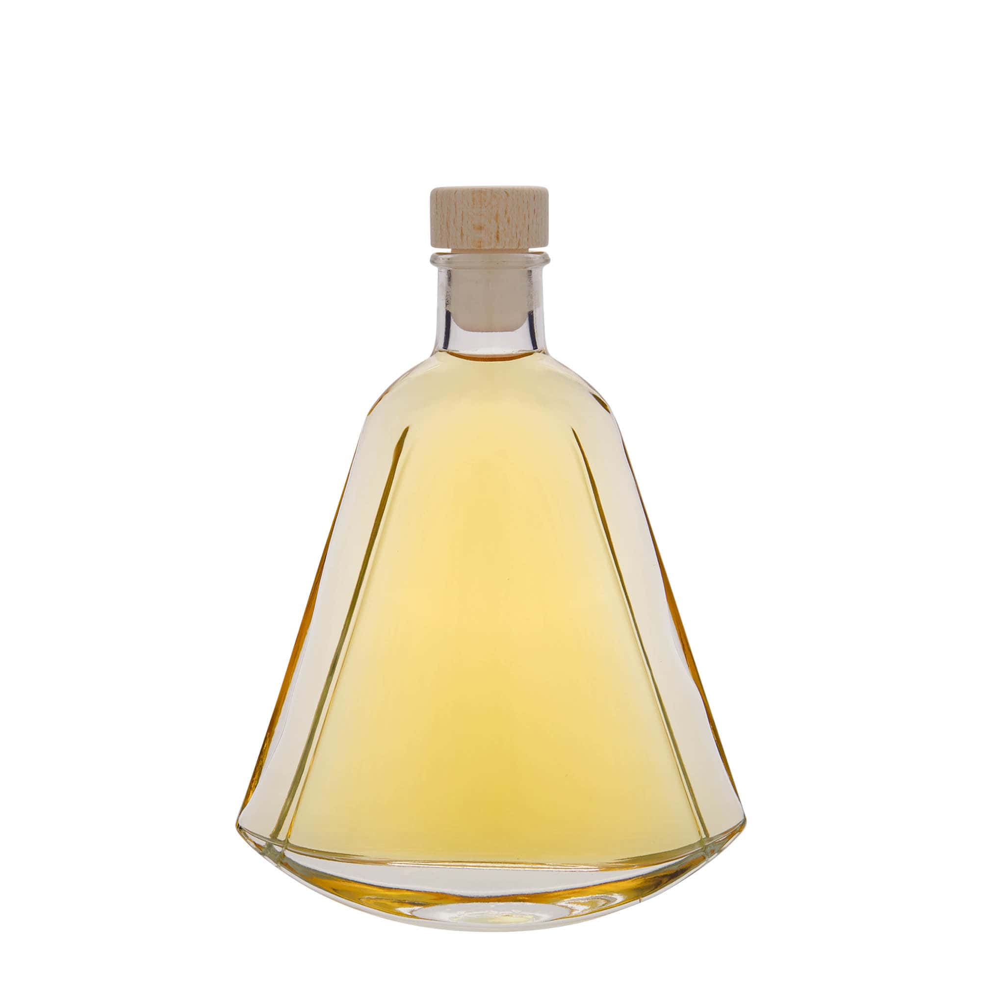 Botella de vidrio 'Maurizio' de 200 ml, ovalada, boca: corcho