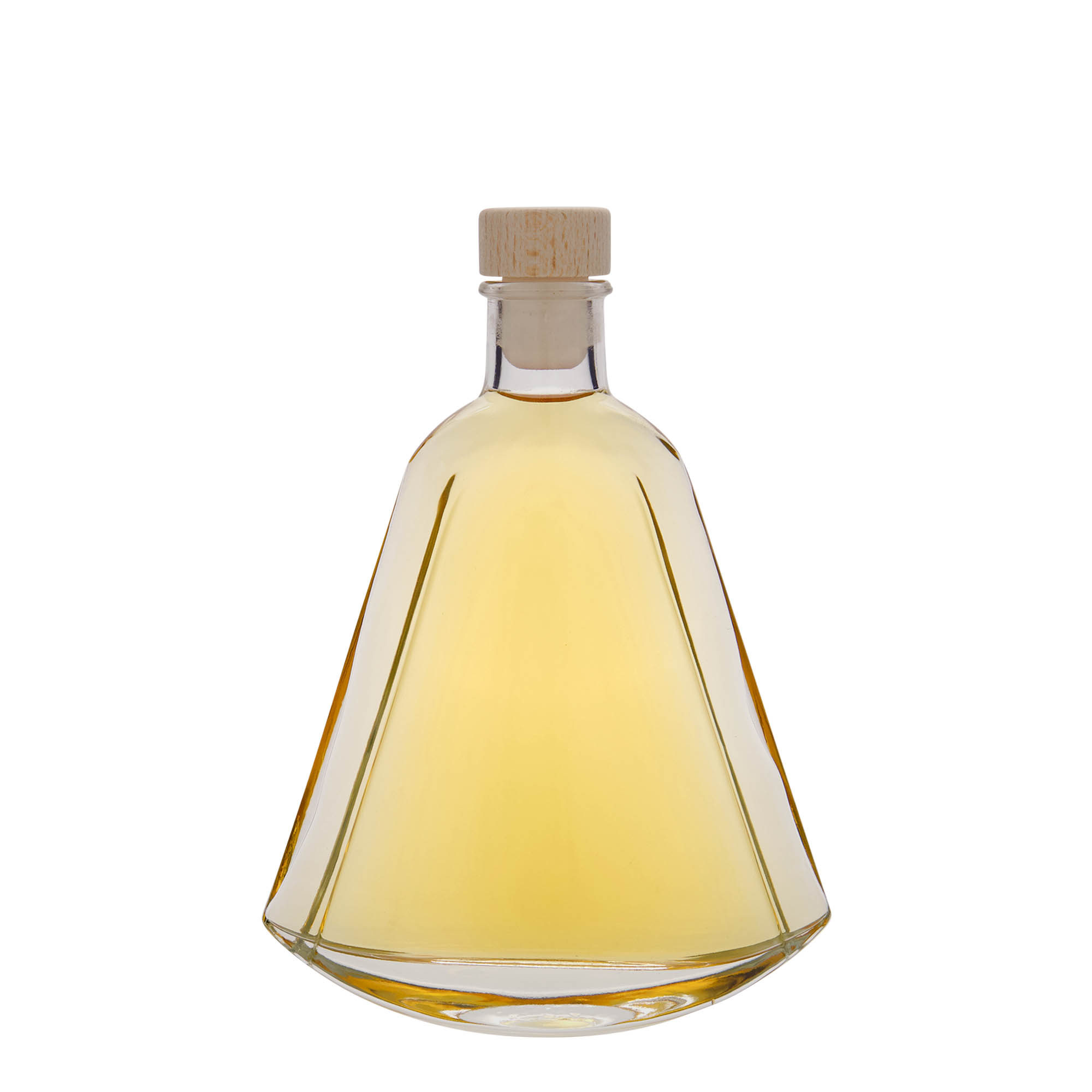 Botella de vidrio de 200 ml 'Maurizio', ovalada, boca: corcho