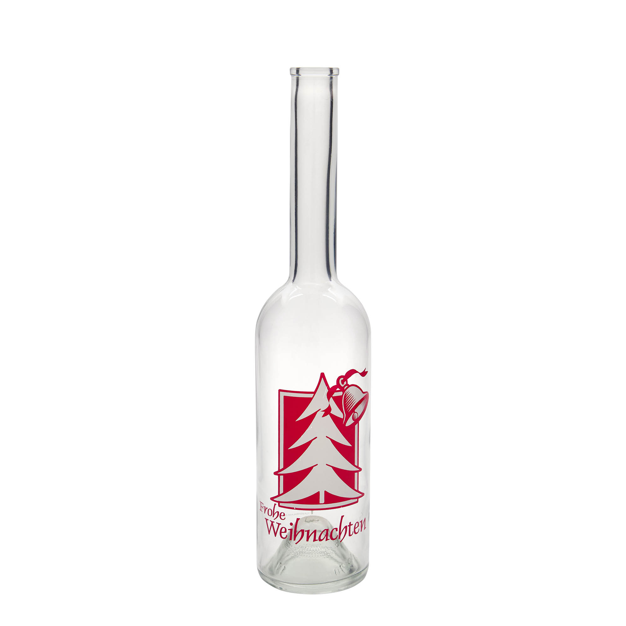 Botella de vidrio de 500 ml 'Opera', motivo: saludo navideño, boca: corcho