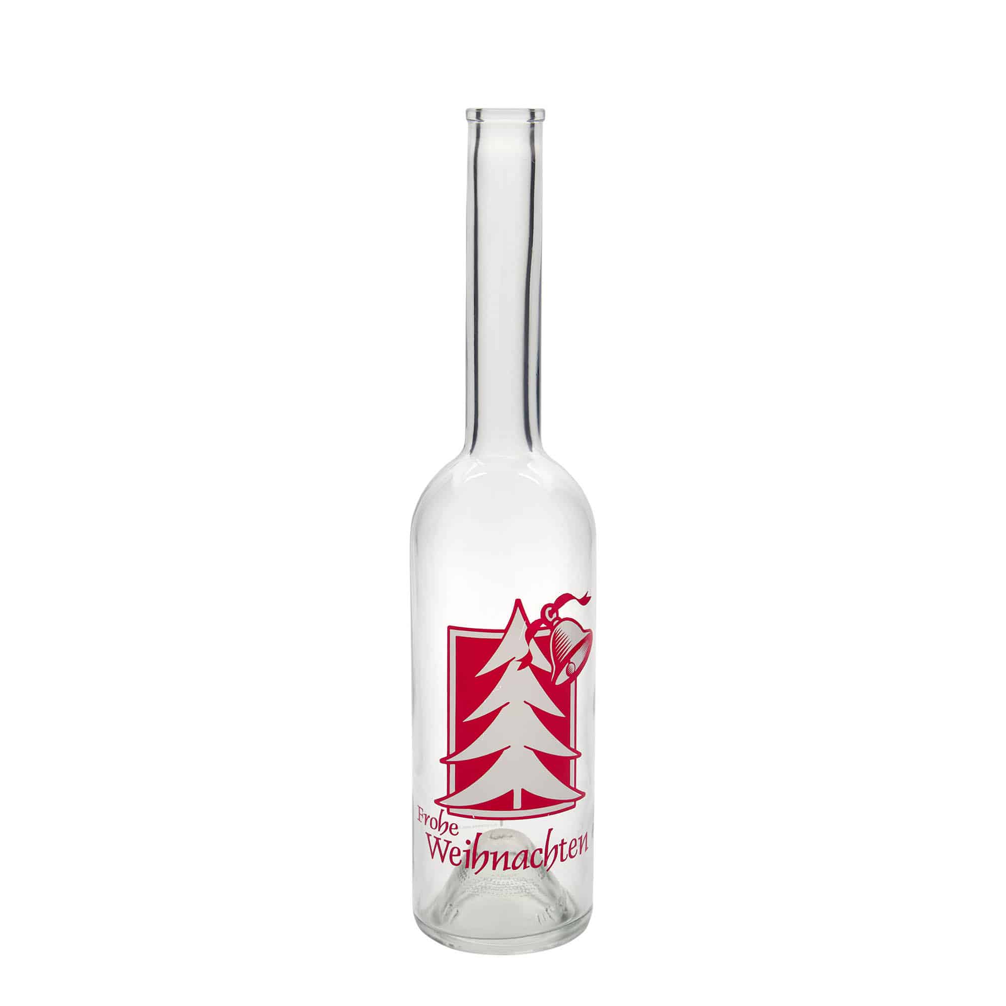 Botella de vidrio de 500 ml «Opera», motivo: saludo navideño, boca: corcho