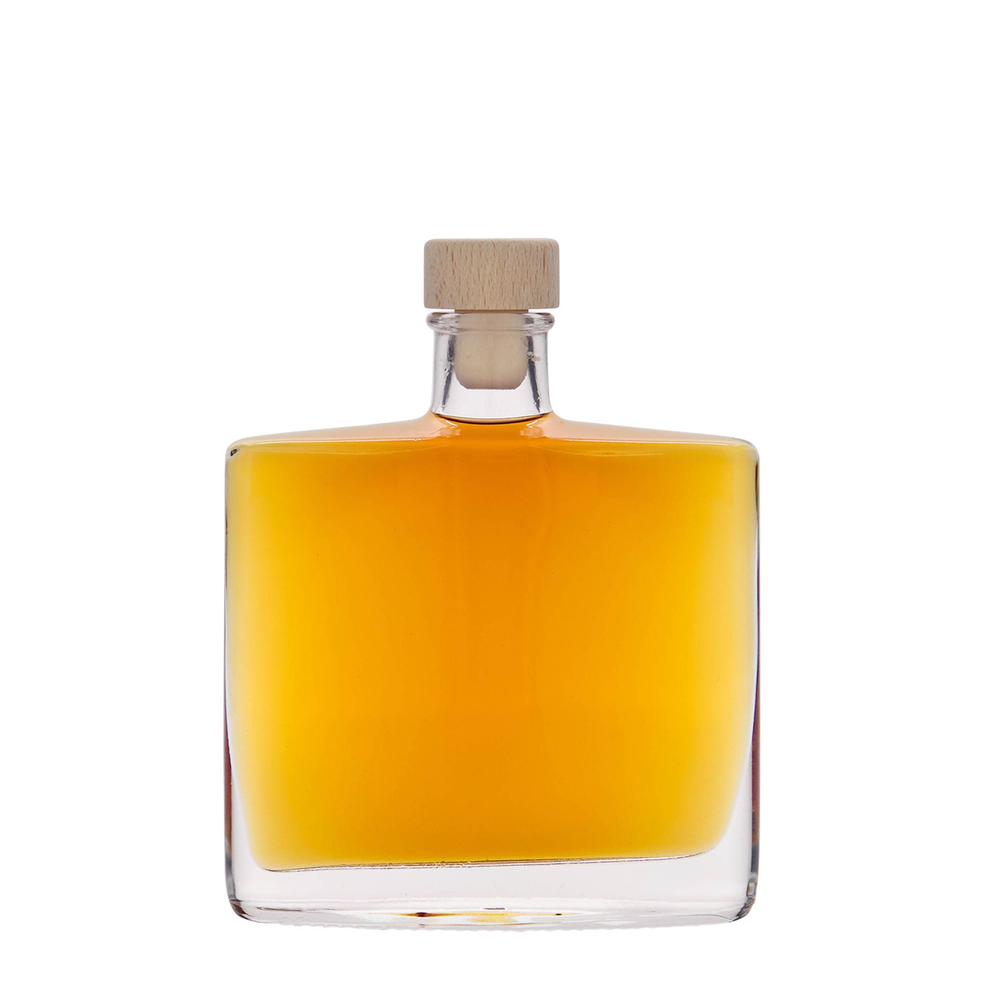Botella de vidrio de 200 ml 'Zorbas', ovalada, boca: corcho