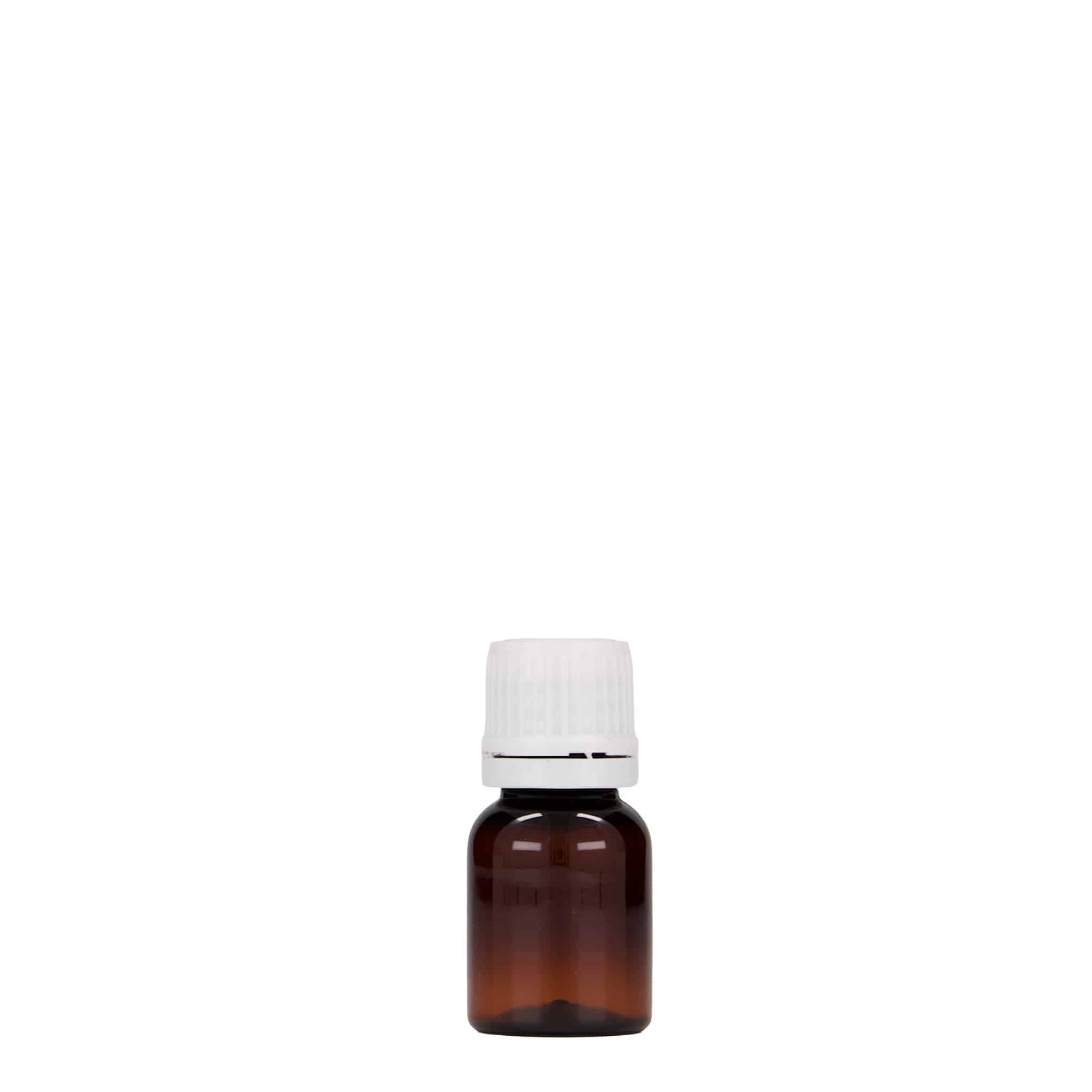 Frasco de medicamentos de PET 'Easy Living' de 10 ml, marrón, plástico, boca: DIN 18