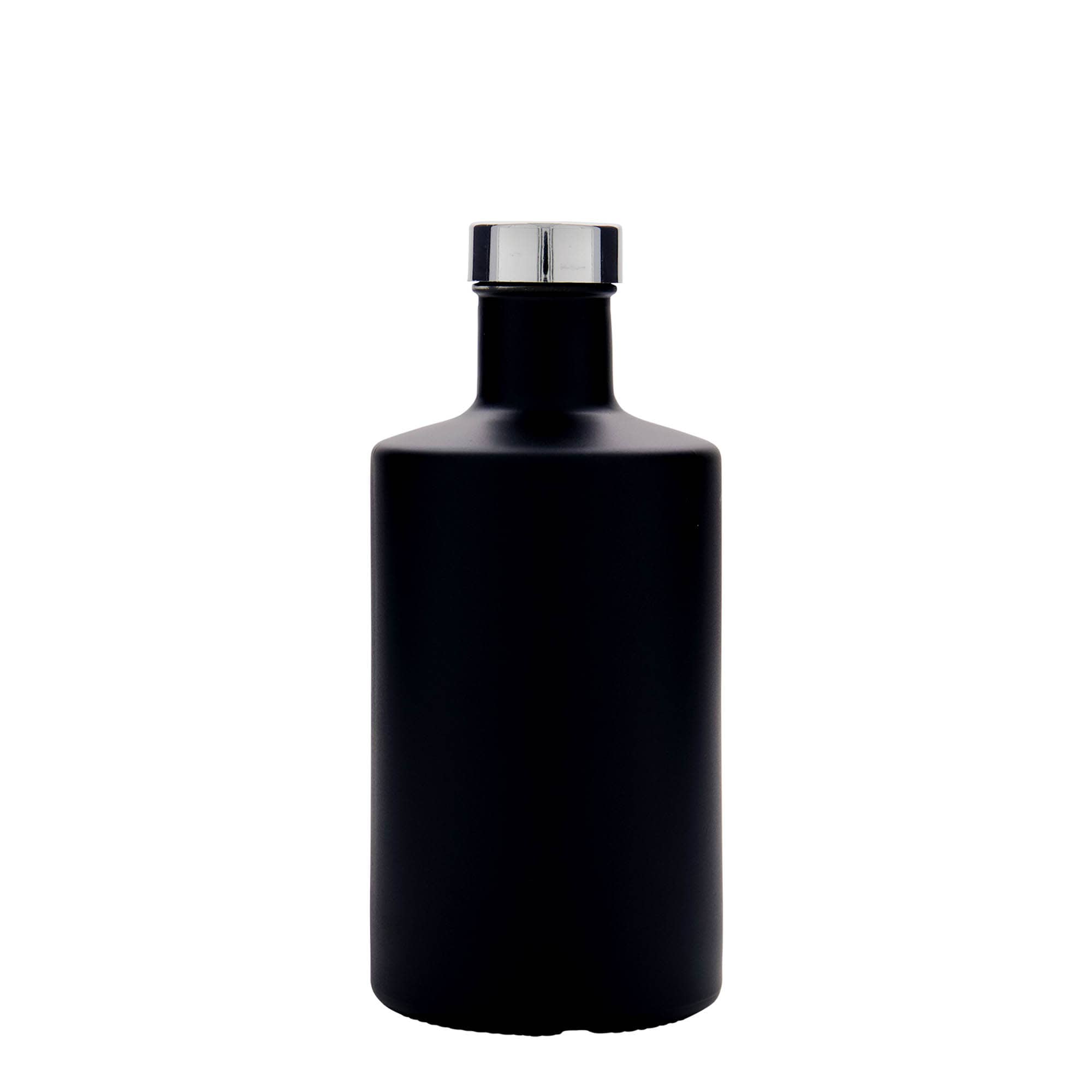 Botella de vidrio de 500 ml 'Caroline', negra, boca: GPI 33