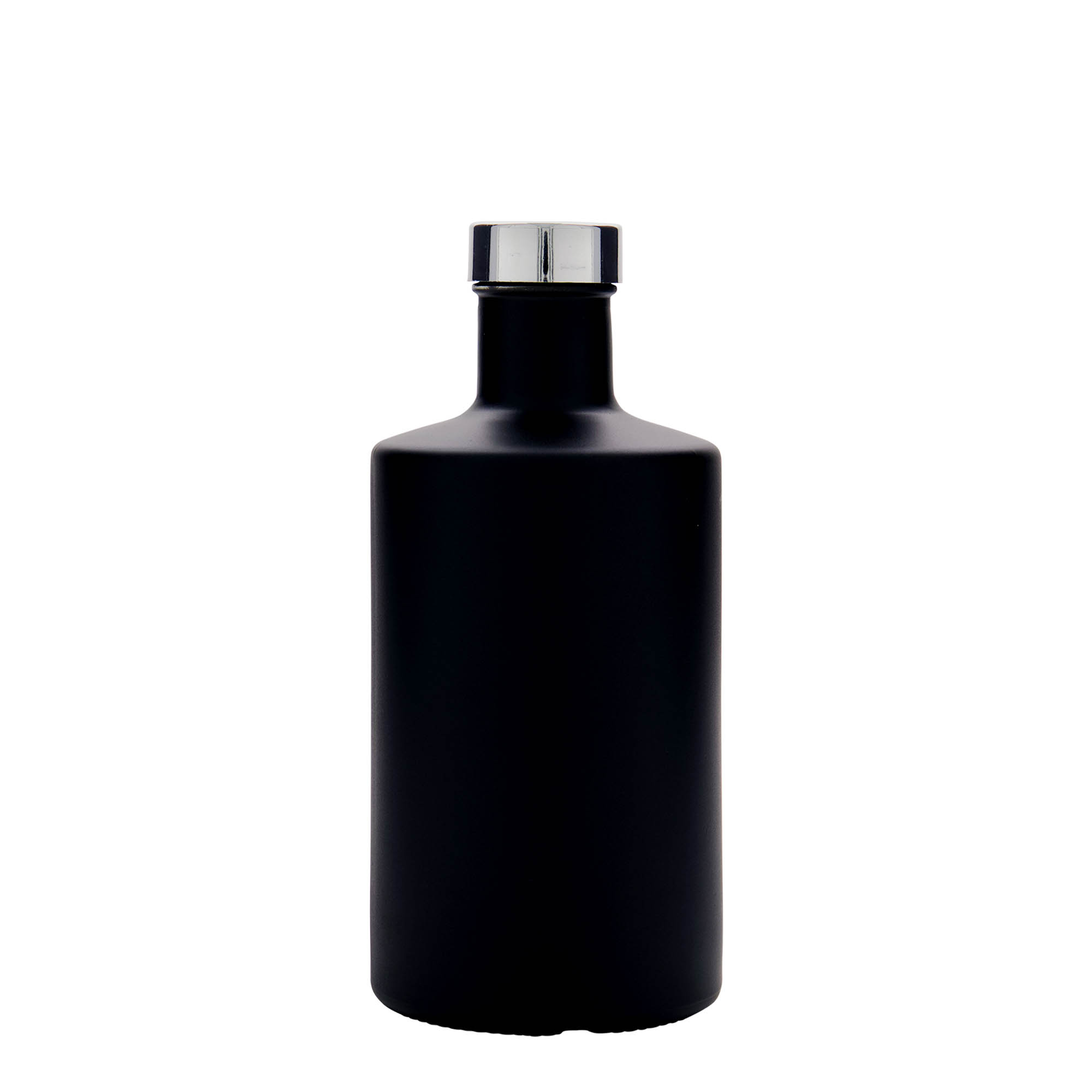 Botella de vidrio de 500 ml 'Caroline', negra, boca: GPI 33