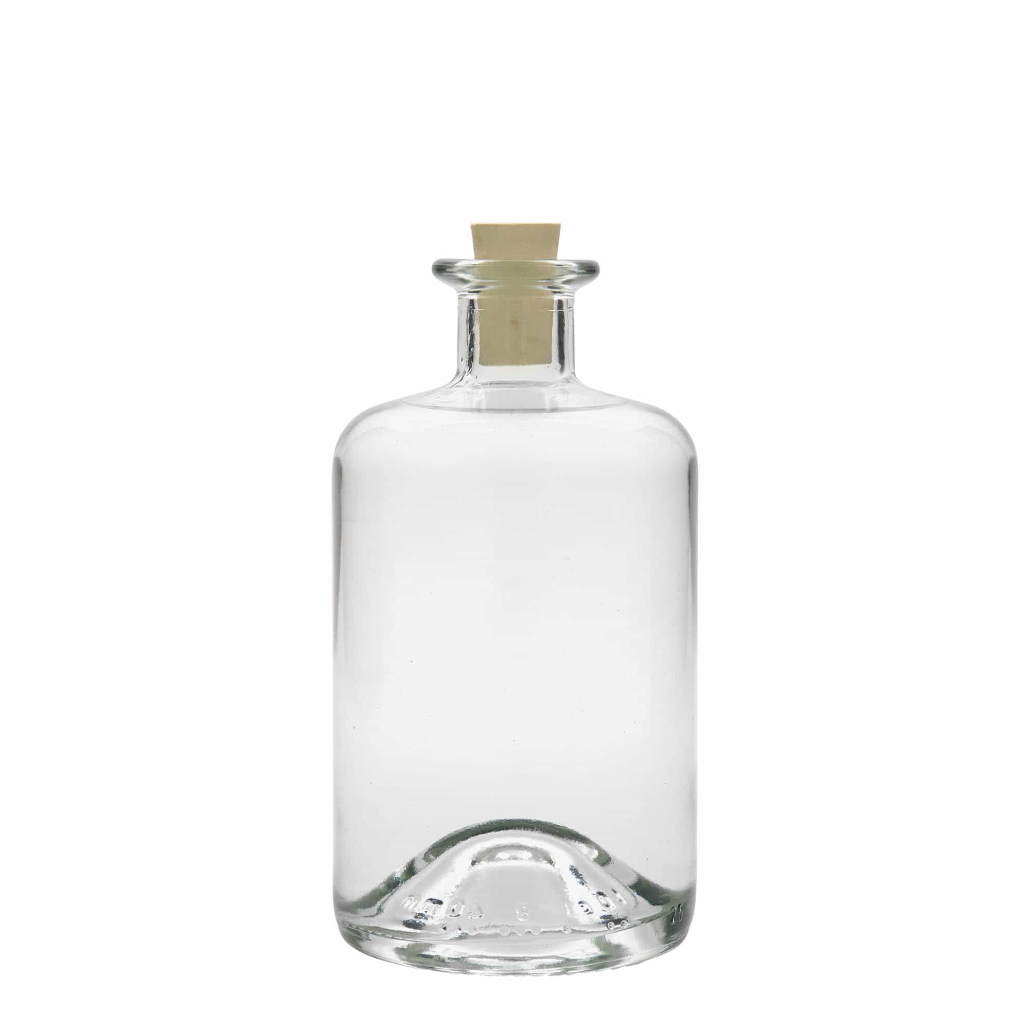 Botella de vidrio de farmacia de 500 ml, boca: corcho