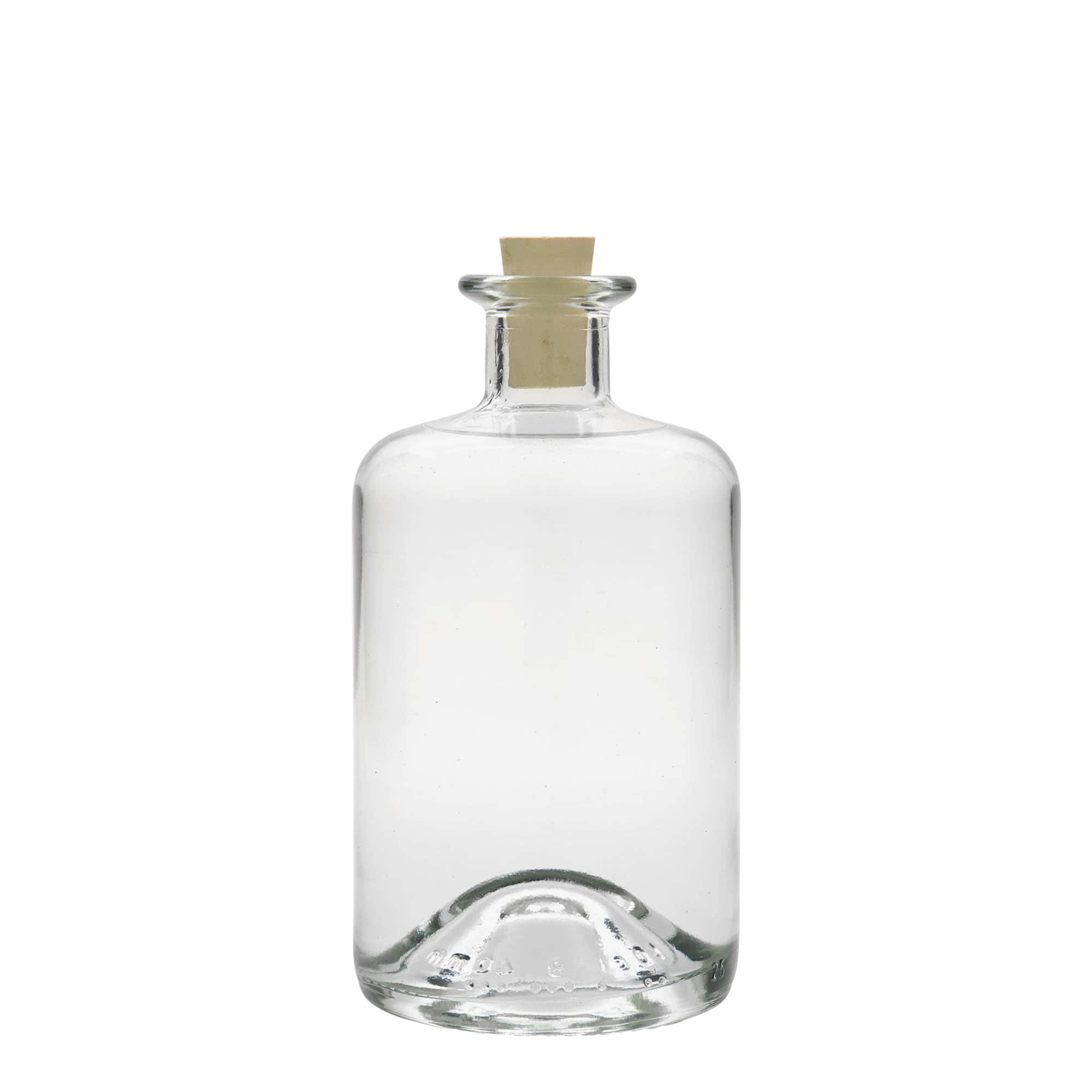 Botella de cristal de 500 ml para farmacéutico, boca: corcho
