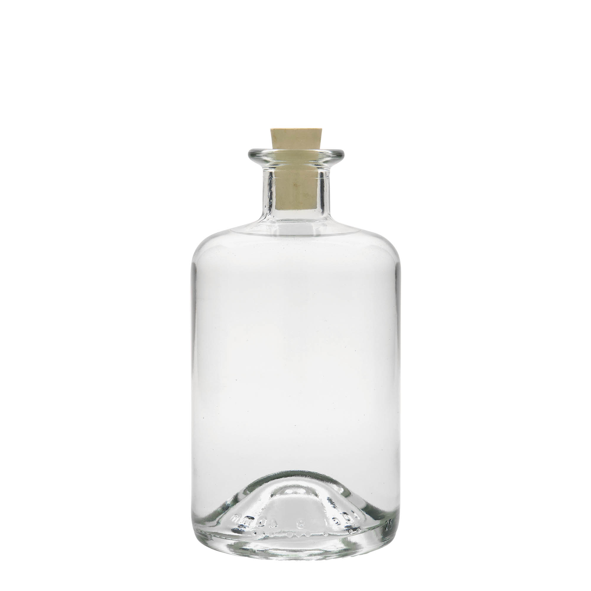 Botella de cristal de 500 ml para farmacéutico, boca: corcho