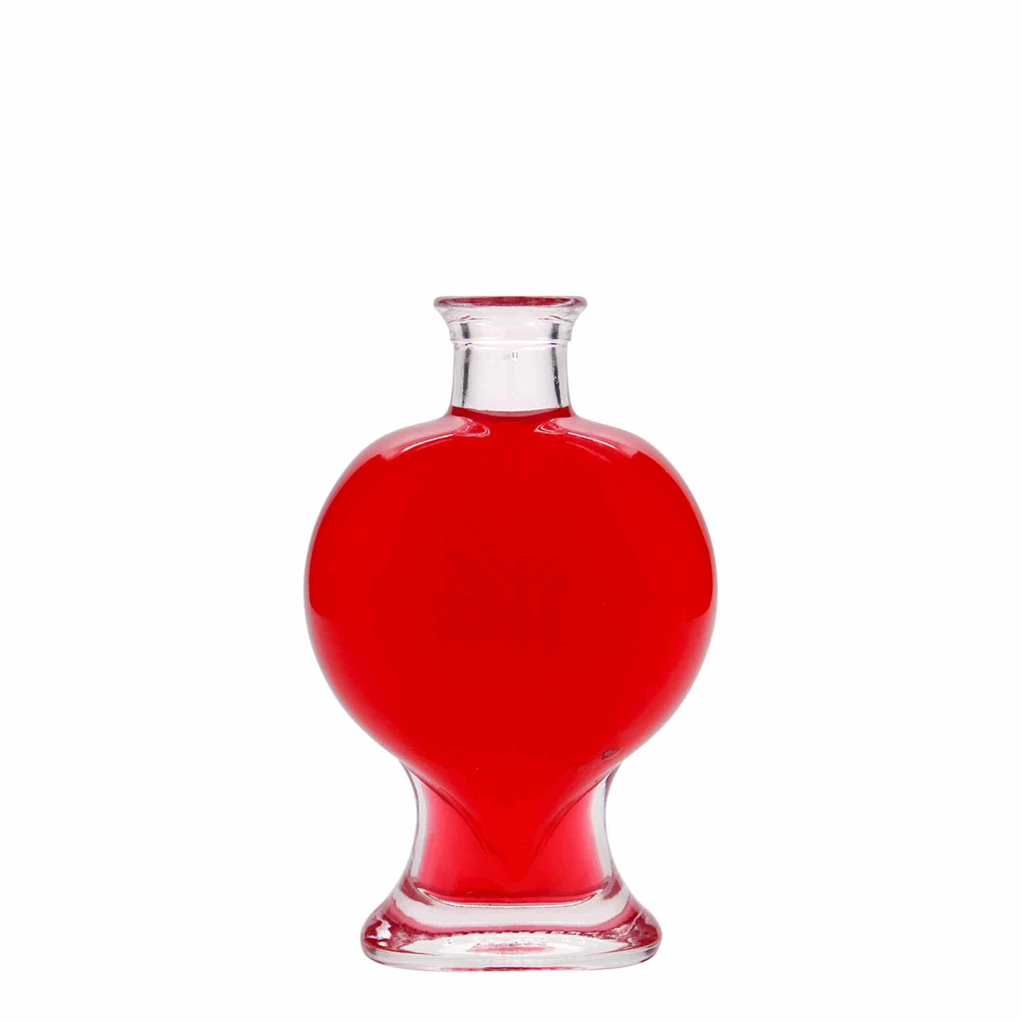 Botella de cristal de 200 ml 'Corazón', boca: corcho