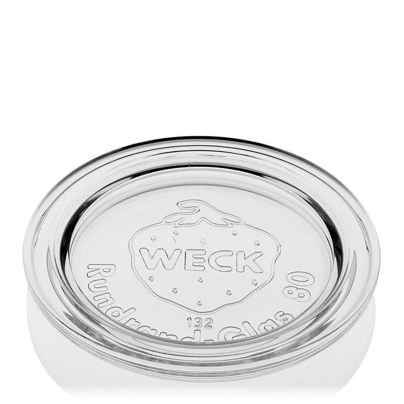 Tapa de vidrio WECK con borde redondo, para boca: RR80