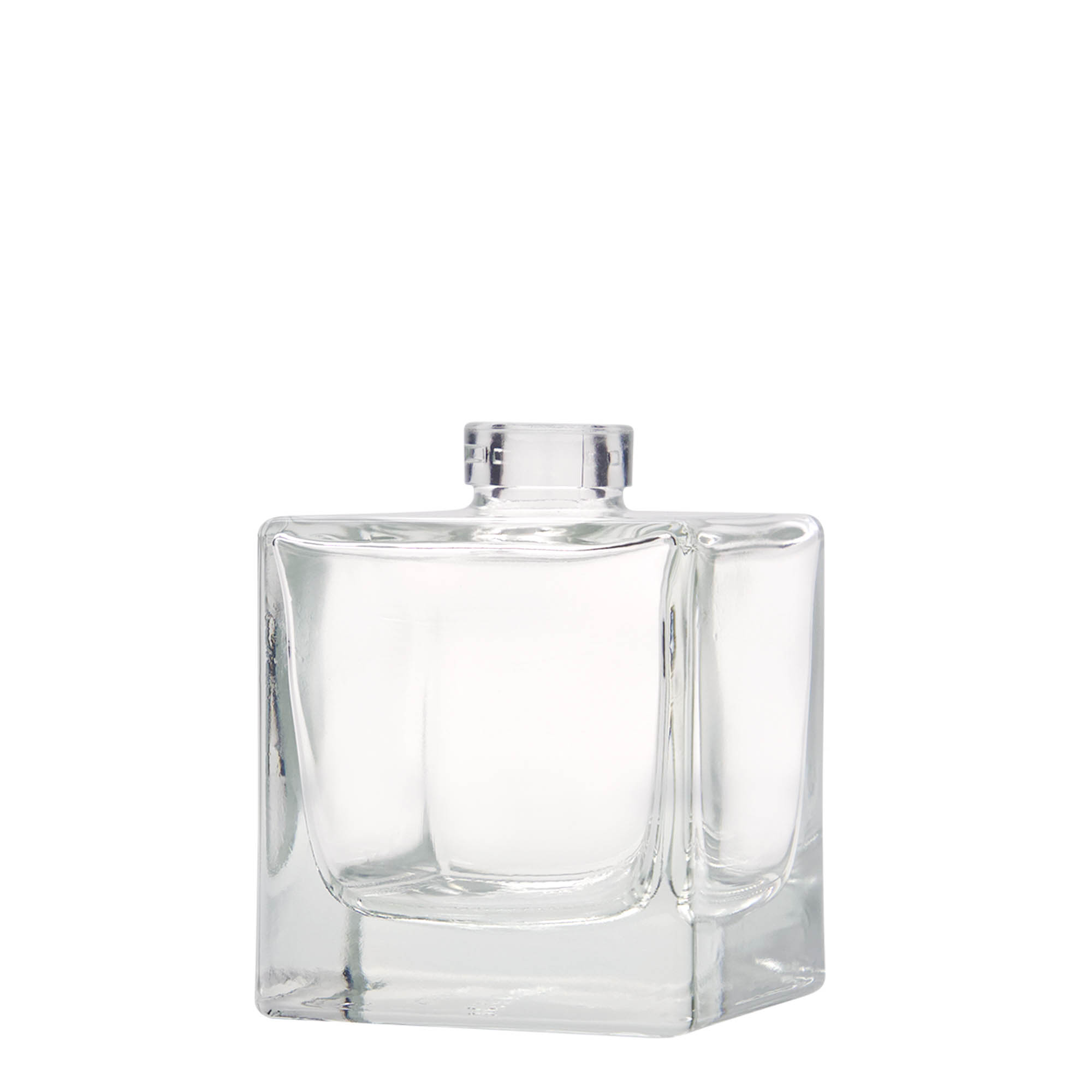 Botella de vidrio de 200 ml «Cube», cuadrada, boca: corcho