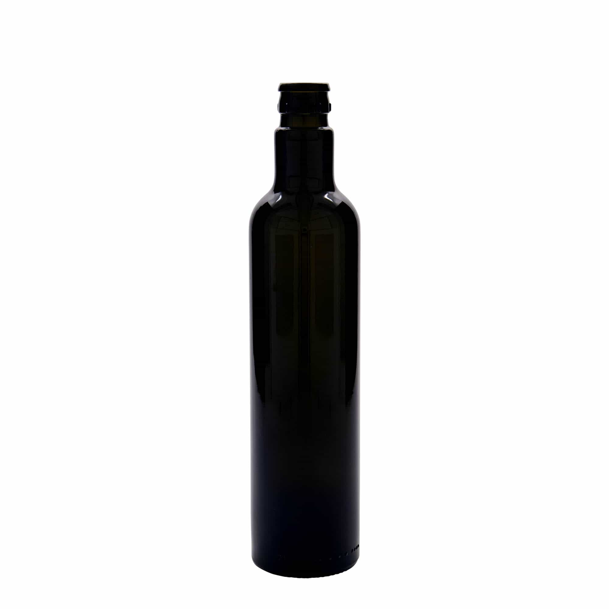 Botella de vinagre/aceite de 500 ml 'Willy New', vidrio, verde antiguo, boca: DOP