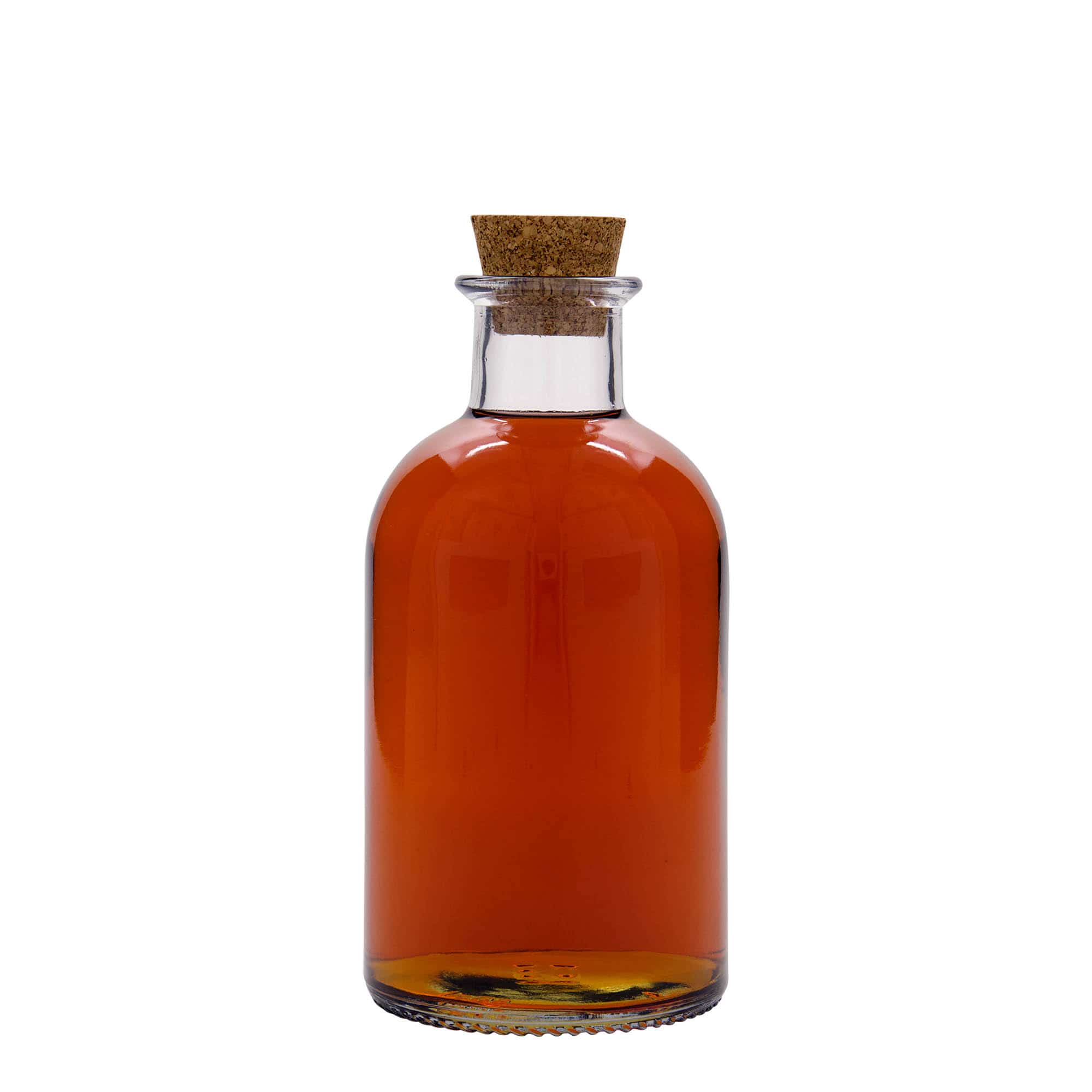 Botella de vidrio de farmacia 'Italia' de 500 ml, boca: corcho