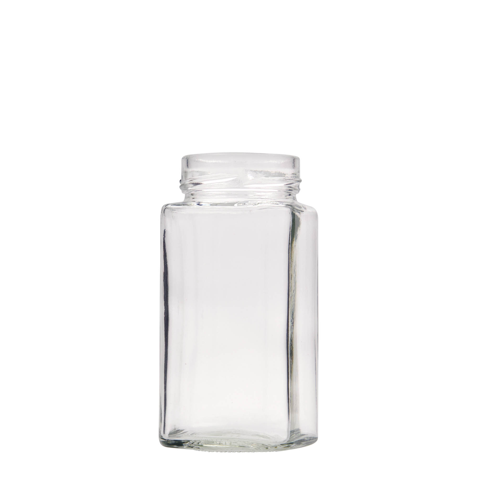 314 ml vaso cuadrado «Funny», boca: Deep-Twist-off (DTO 58)