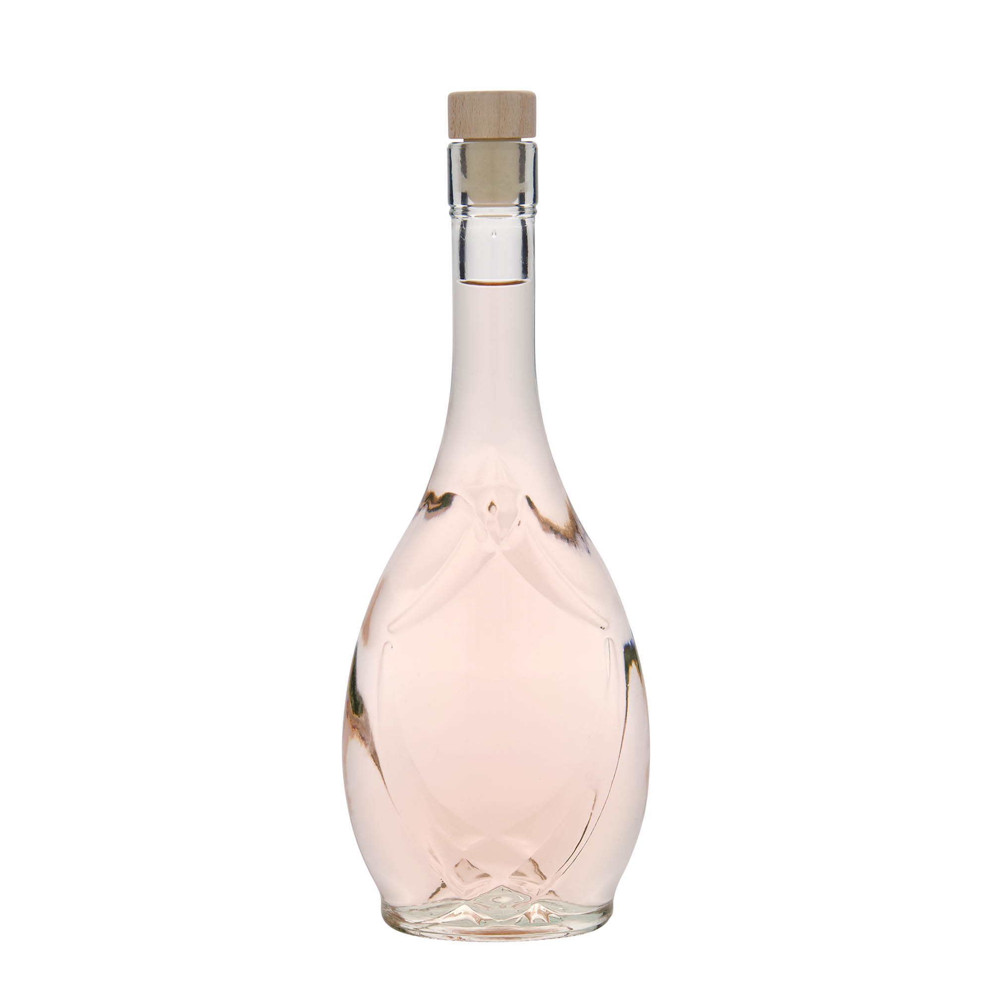 Botella de vidrio de 500 ml «Saragossa», ovalada, boca: corcho