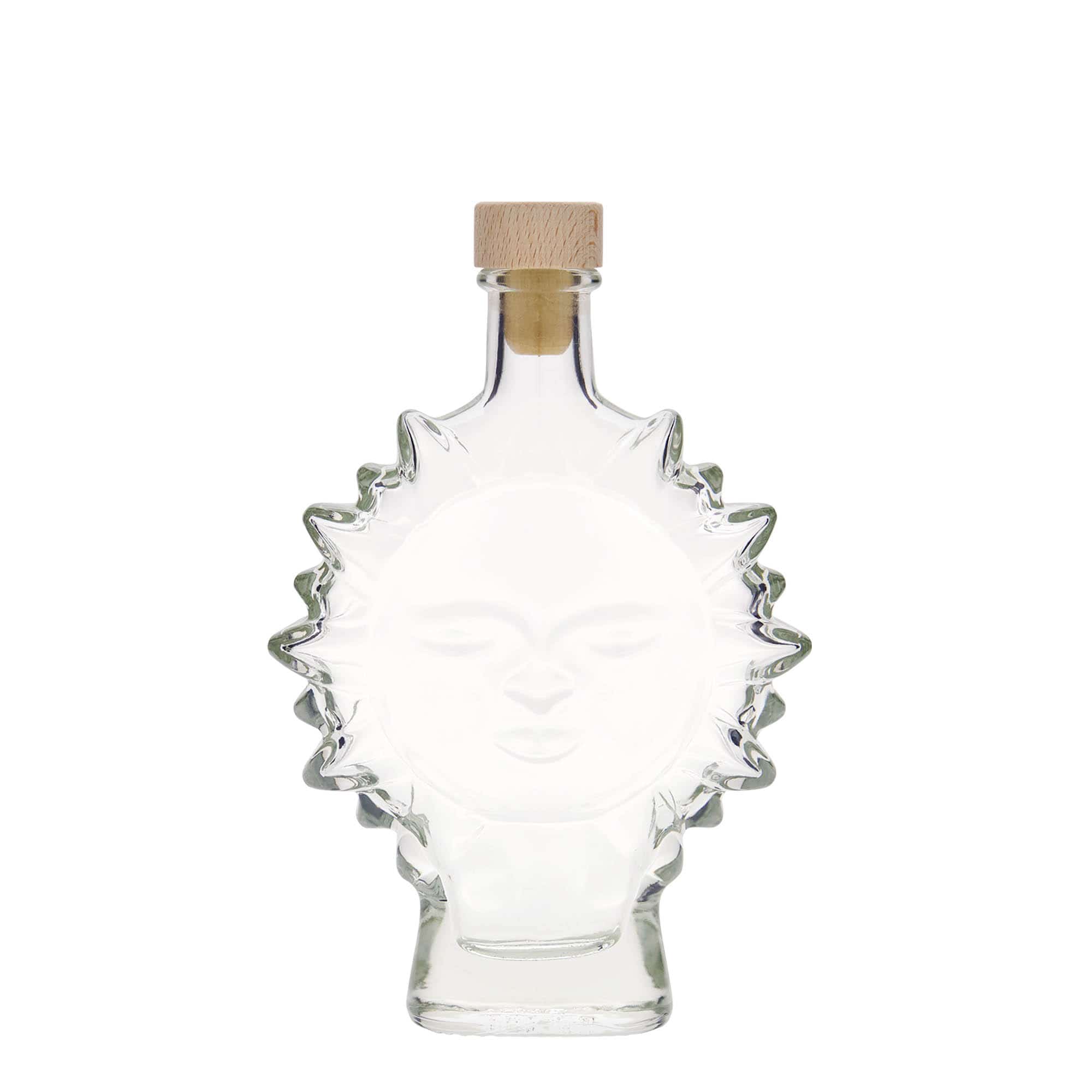 Botella de vidrio 'Sol' de 200 ml, boca: corcho