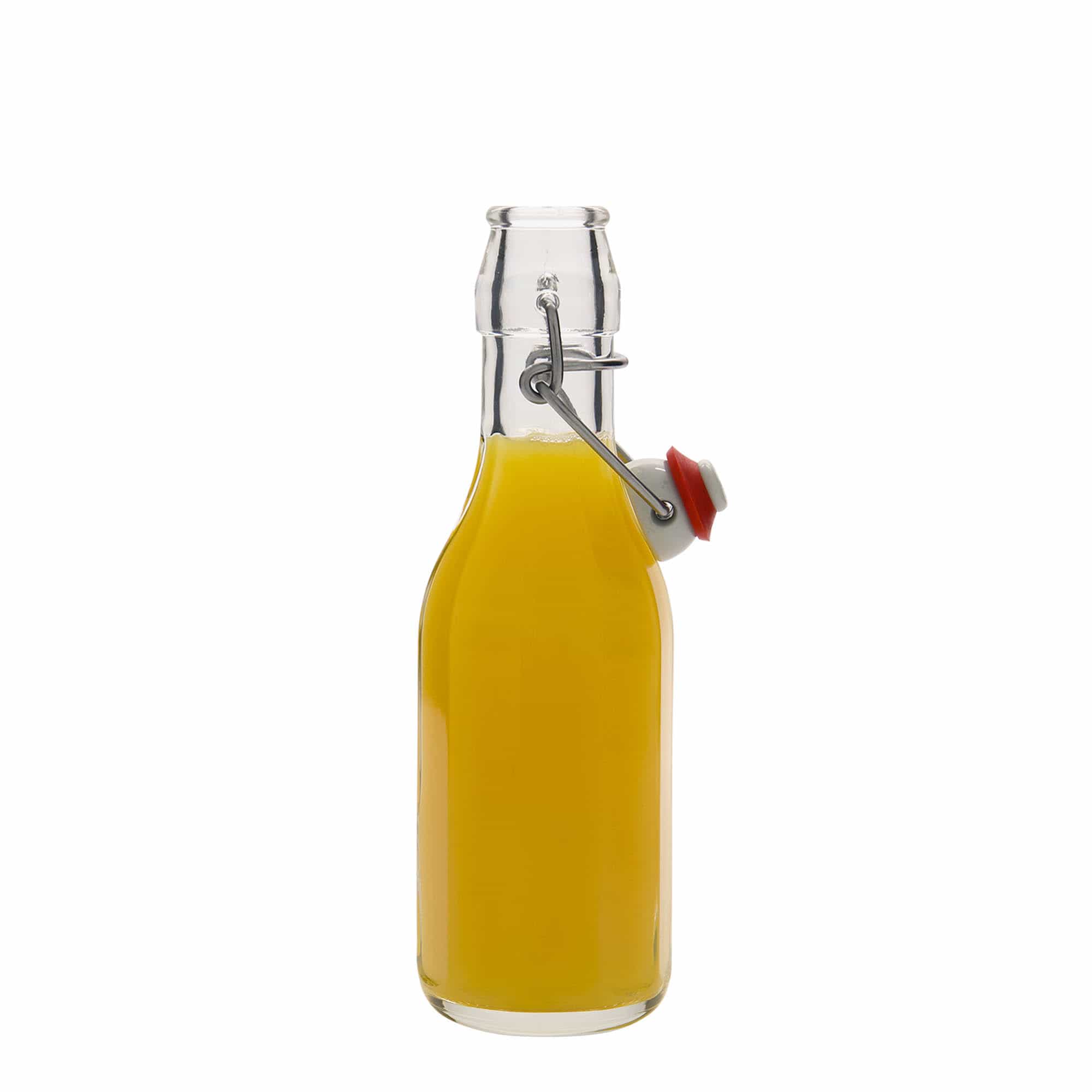 Botella de vidrio de 250 ml 'Bravo', de diez lados, boca: cierre de palanca Botella de vidrio de 250 ml 'Bravo', de diez lados, boca: cierre de palanca