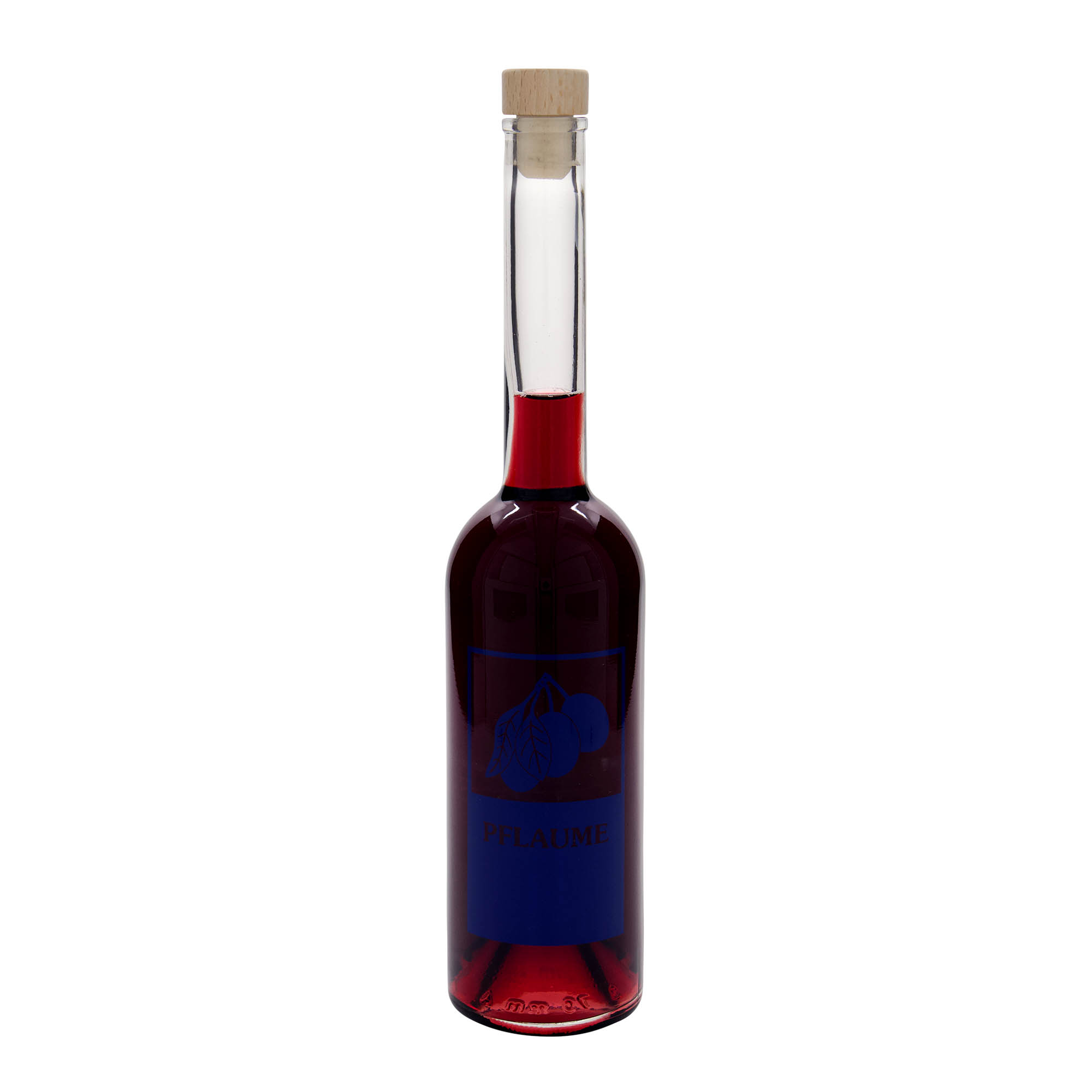 Botella de vidrio de 500 ml 'Opera', motivo: ciruela, boca: corcho Botella de vidrio de 500 ml 'Opera', motivo: ciruela, boca: corcho