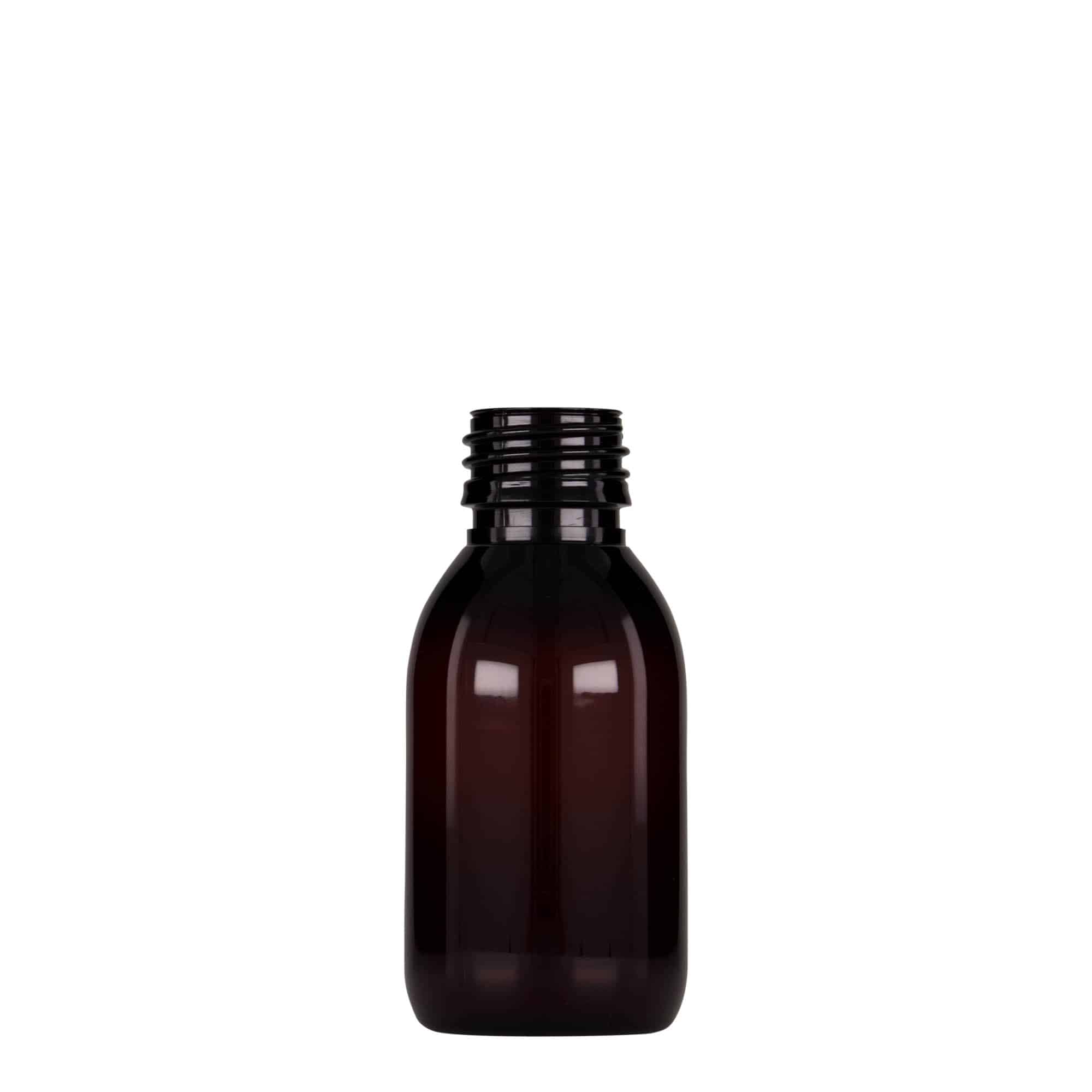 100 ml botella médica de PET, marrón, plástico, boca: PP 28 100 ml botella médica de PET, marrón, plástico, boca: PP 28
