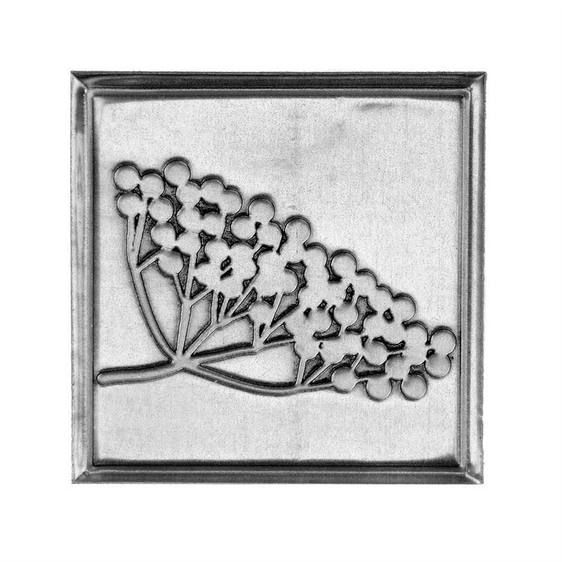 Etiqueta de estaño 'Sauco', cuadrada, metal, plateado Etiqueta de estaño 'Sauco', cuadrada, metal, plateado