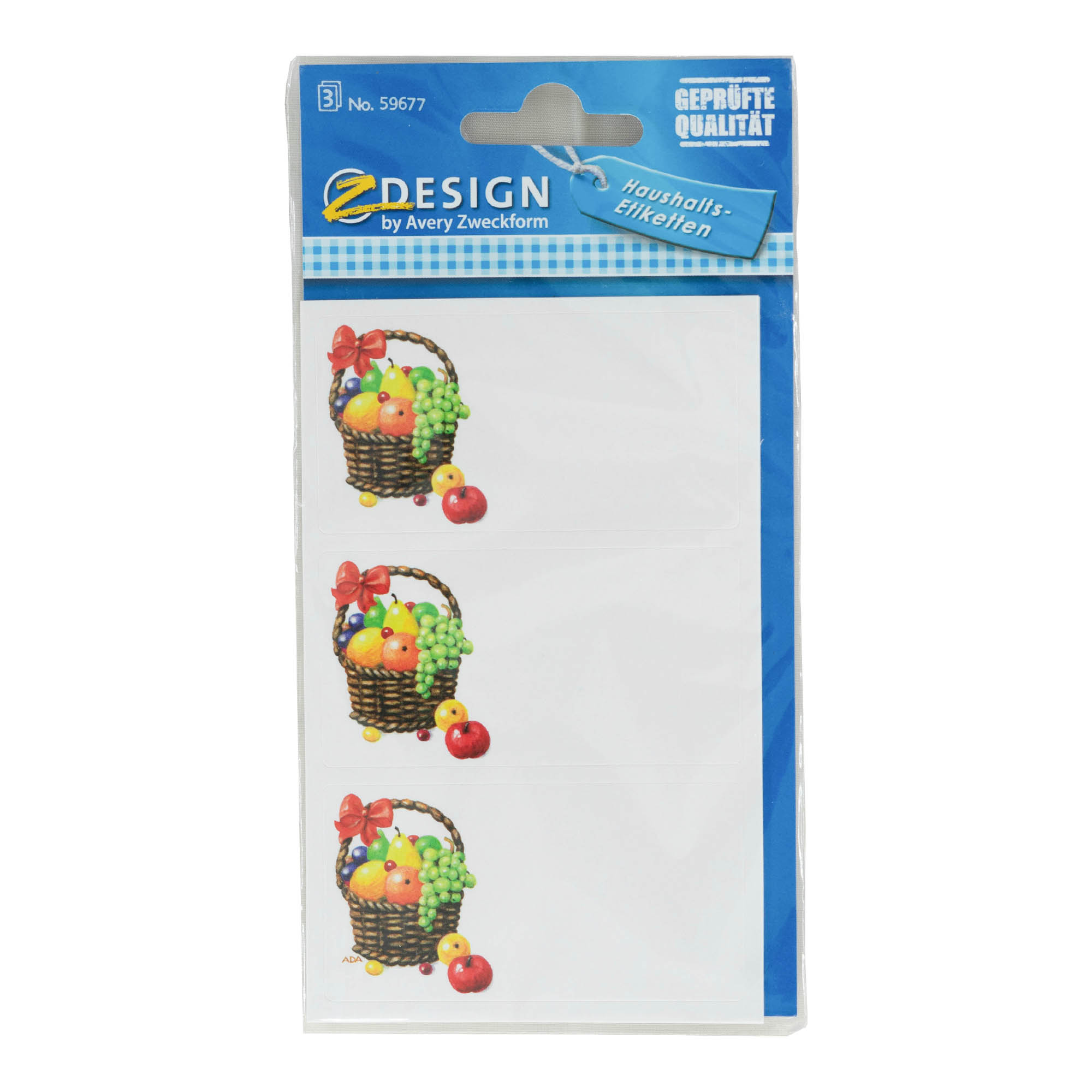 Zweckform etiquetas 'Cesta de frutas', rectangulares, papel, multicolor Zweckform etiquetas 'Cesta de frutas', rectangulares, papel, multicolor
