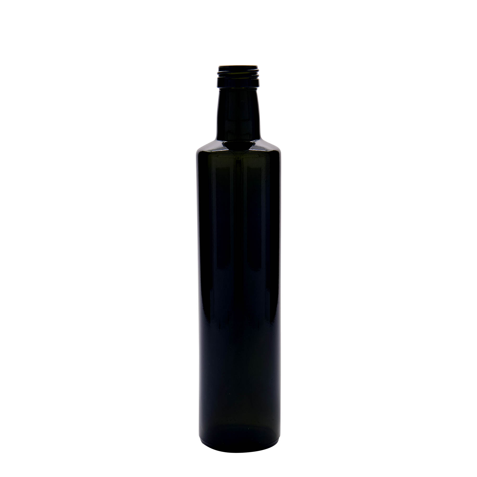 Botella de vidrio de 500 ml «Dorica», verde antiguo, boca: PP 31,5