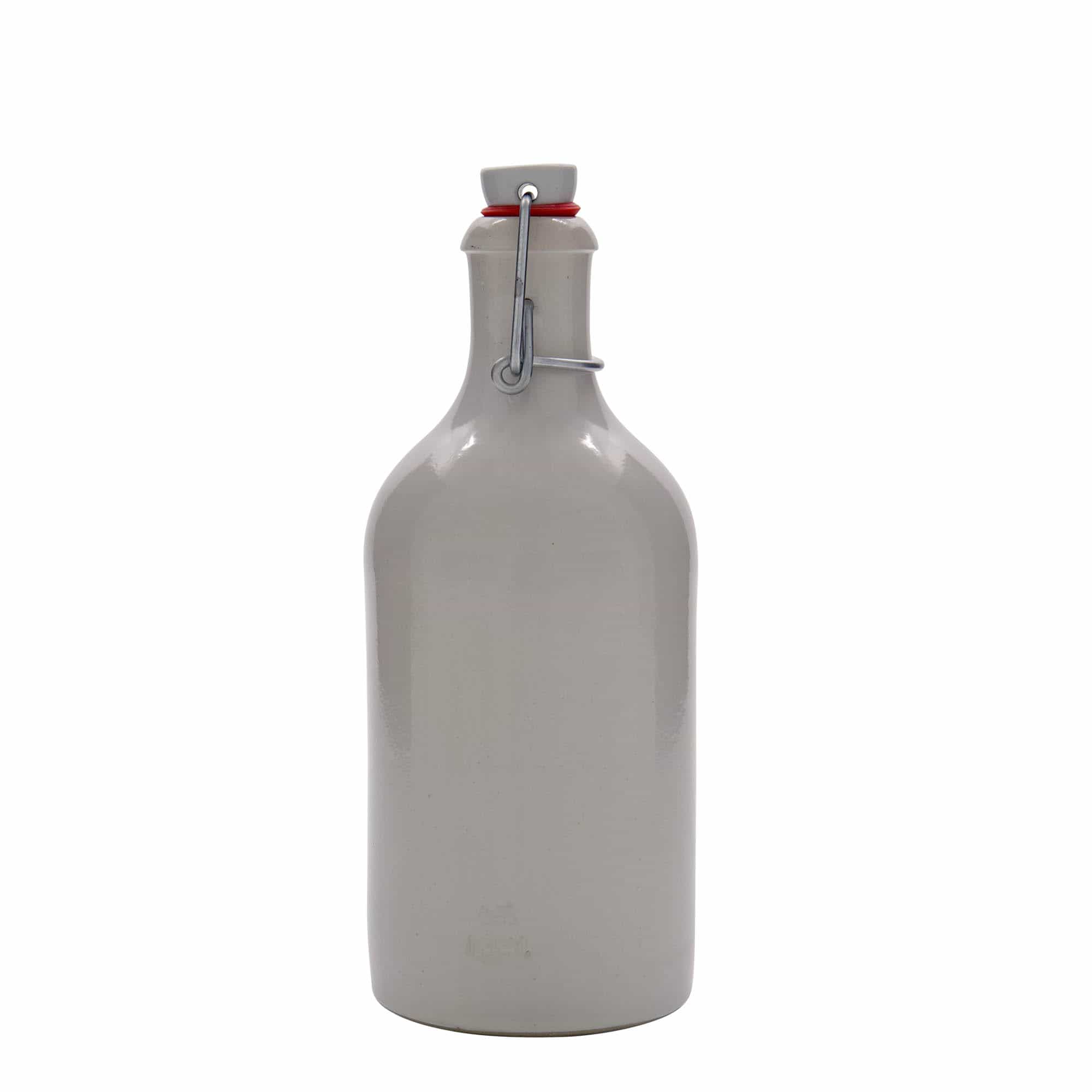 Jarra de barro de 500 ml, gres, blanco, boca: tapón mecánico