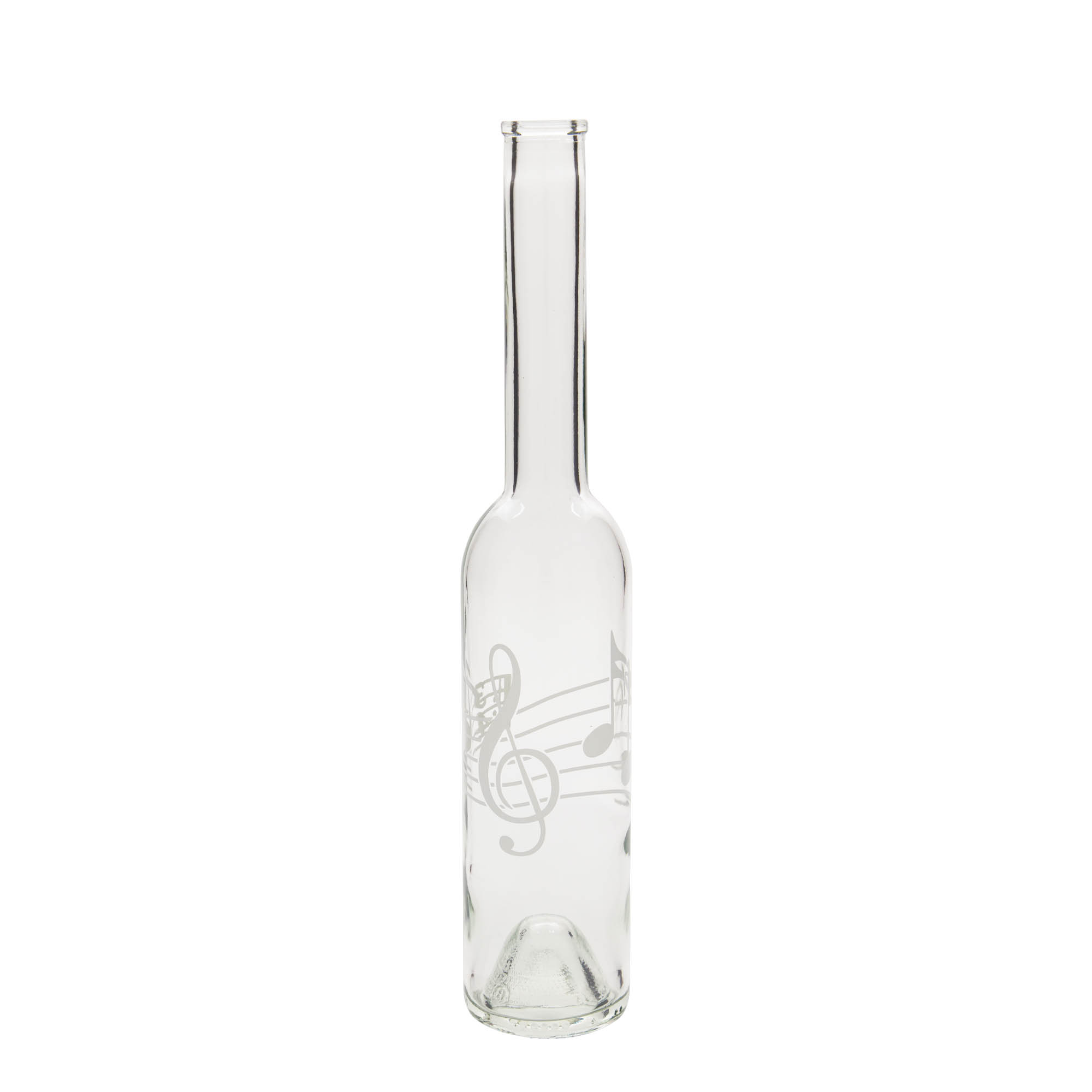 Botella de vidrio de 350 ml 'Opera', motivo: notas musicales, boca: corcho