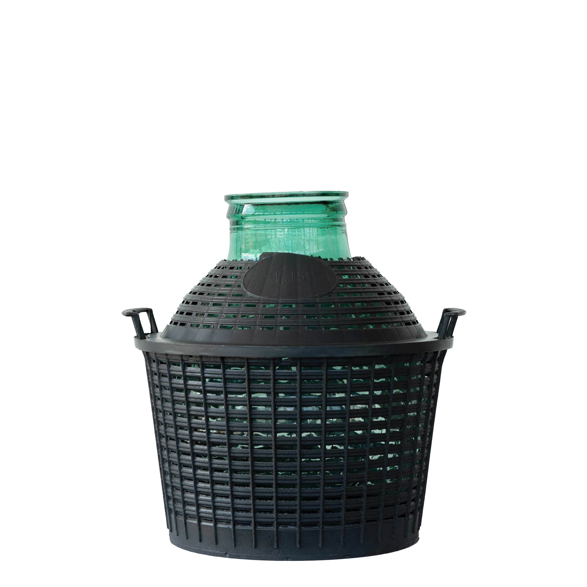 Botella de balón de 15 l de cuello ancho, vidrio, boca: tapa de solapa Botella de balón de 15 l de cuello ancho, vidrio, boca: tapa de solapa