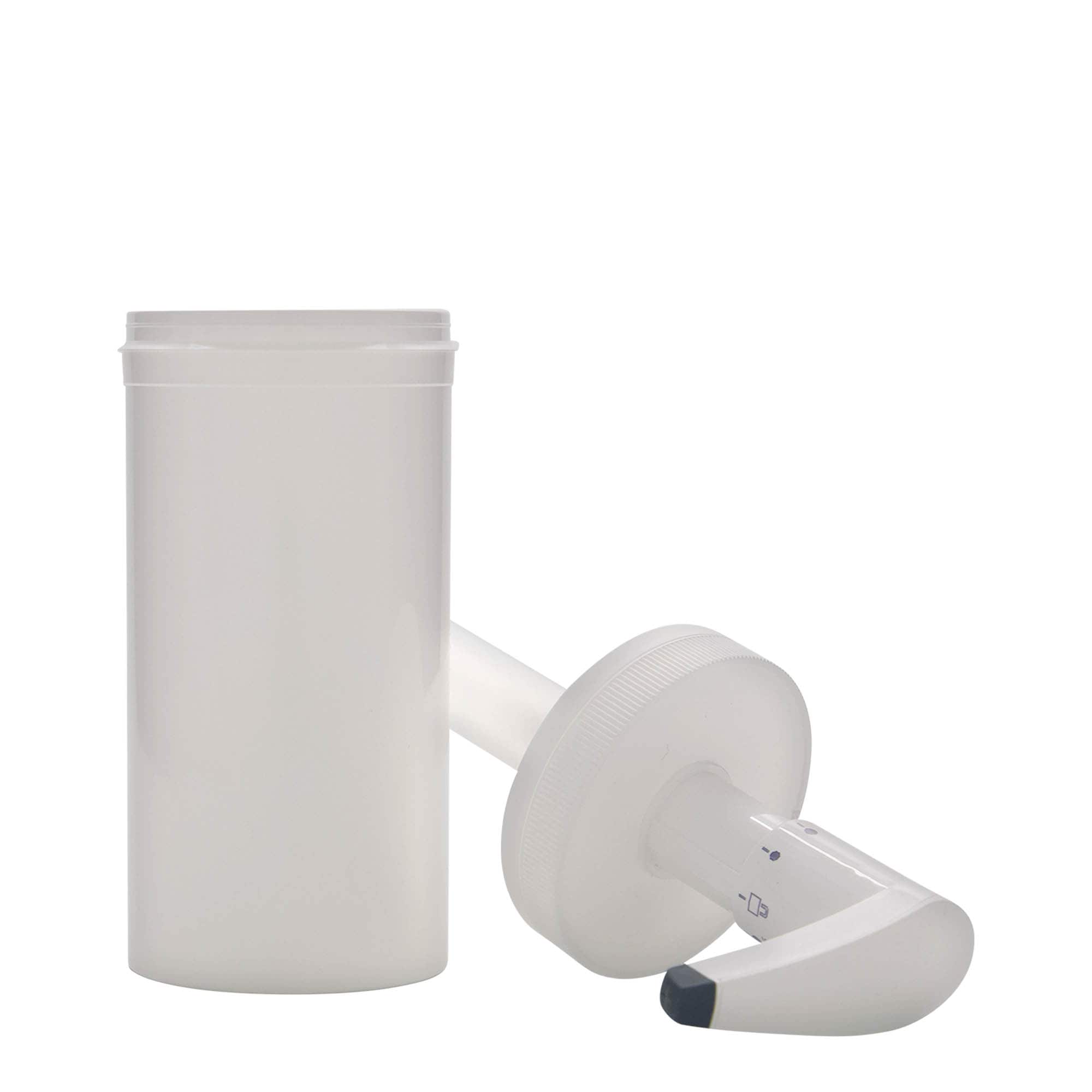 Botella dispensadora 'Securibox' de 655 ml, plástico de PP, blanco, boca: tapón de rosca