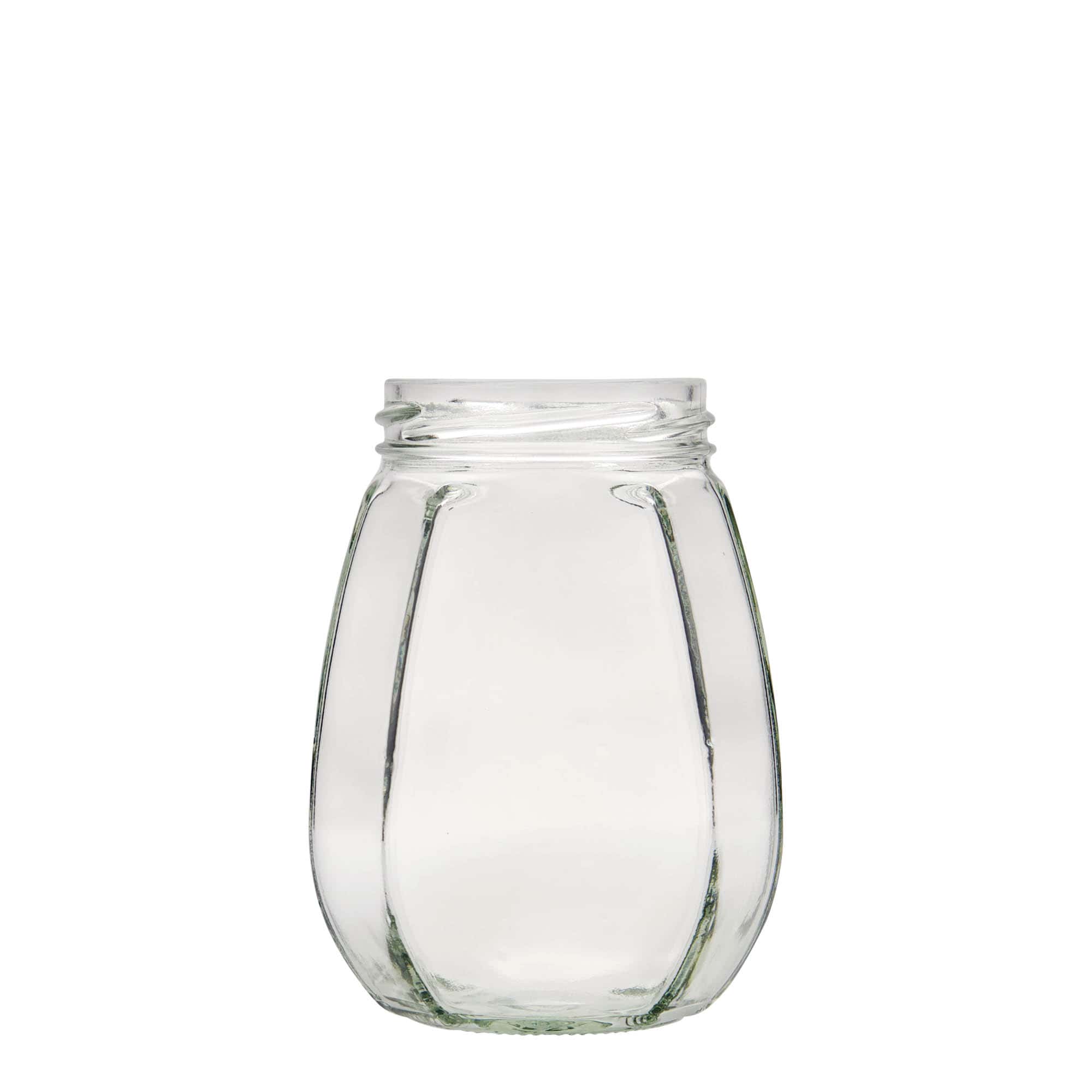 385 ml tarro de cristal para joyas, hexagonal, boca: Twist-Off (TO 63)