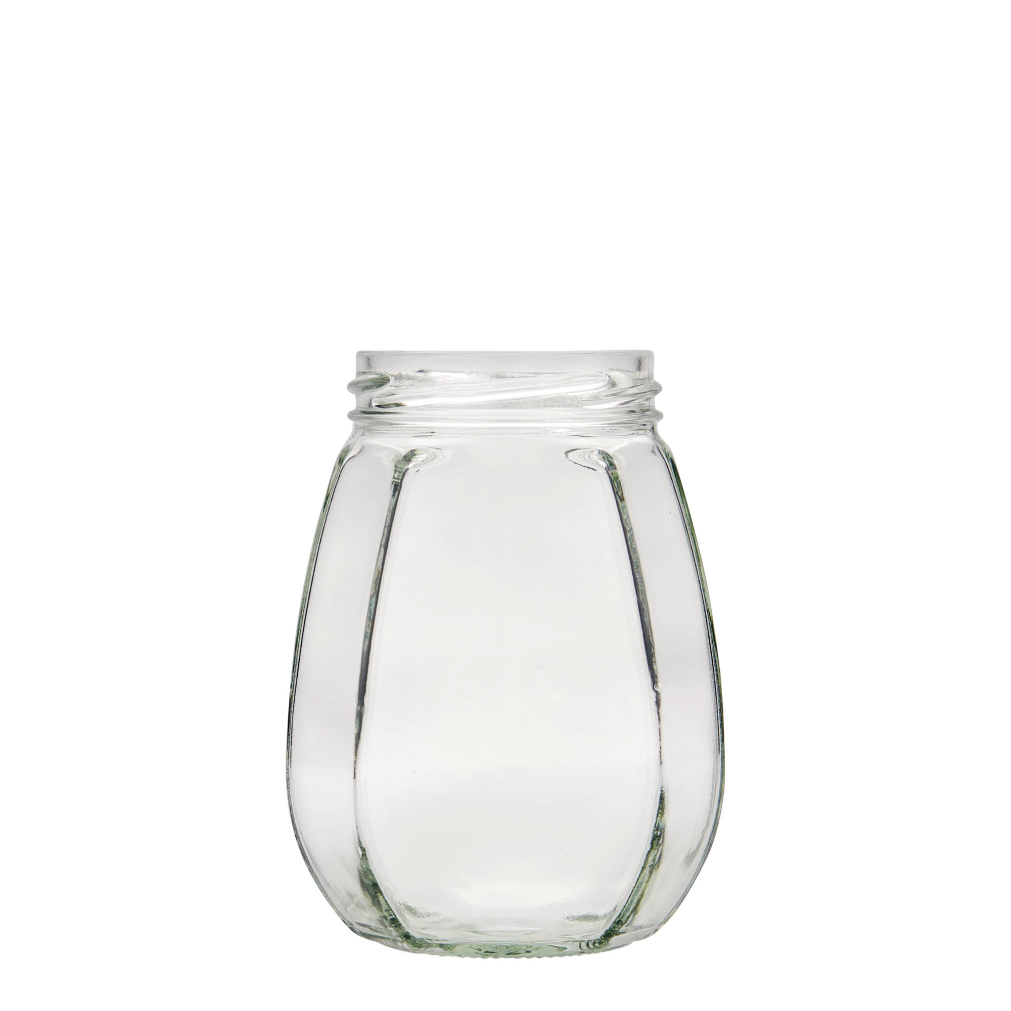 385 ml tarro de cristal para joyas, hexagonal, boca: Twist-off (TO 63)