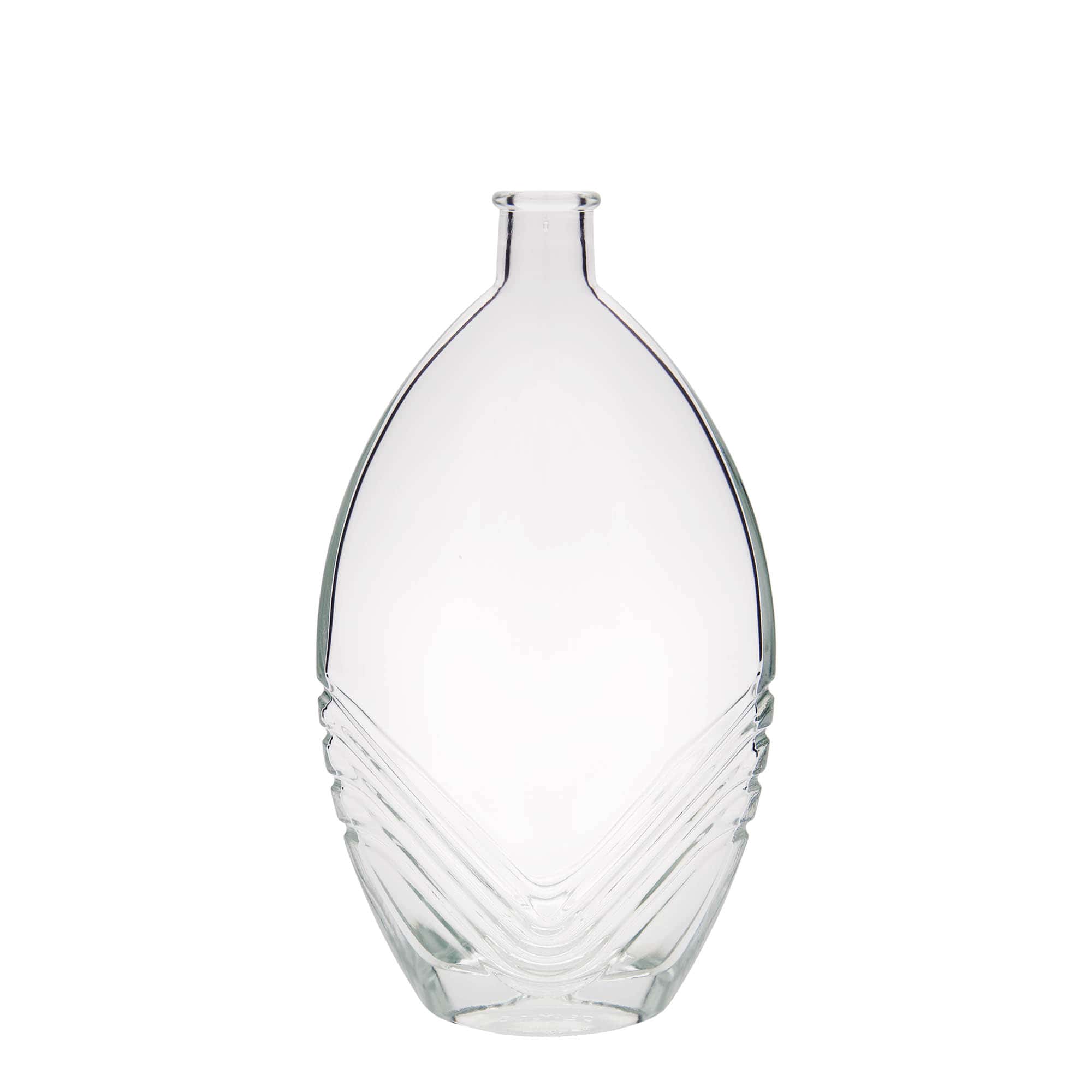 Botella de vidrio 'Florence' de 500 ml, ovalada, boca: corcho