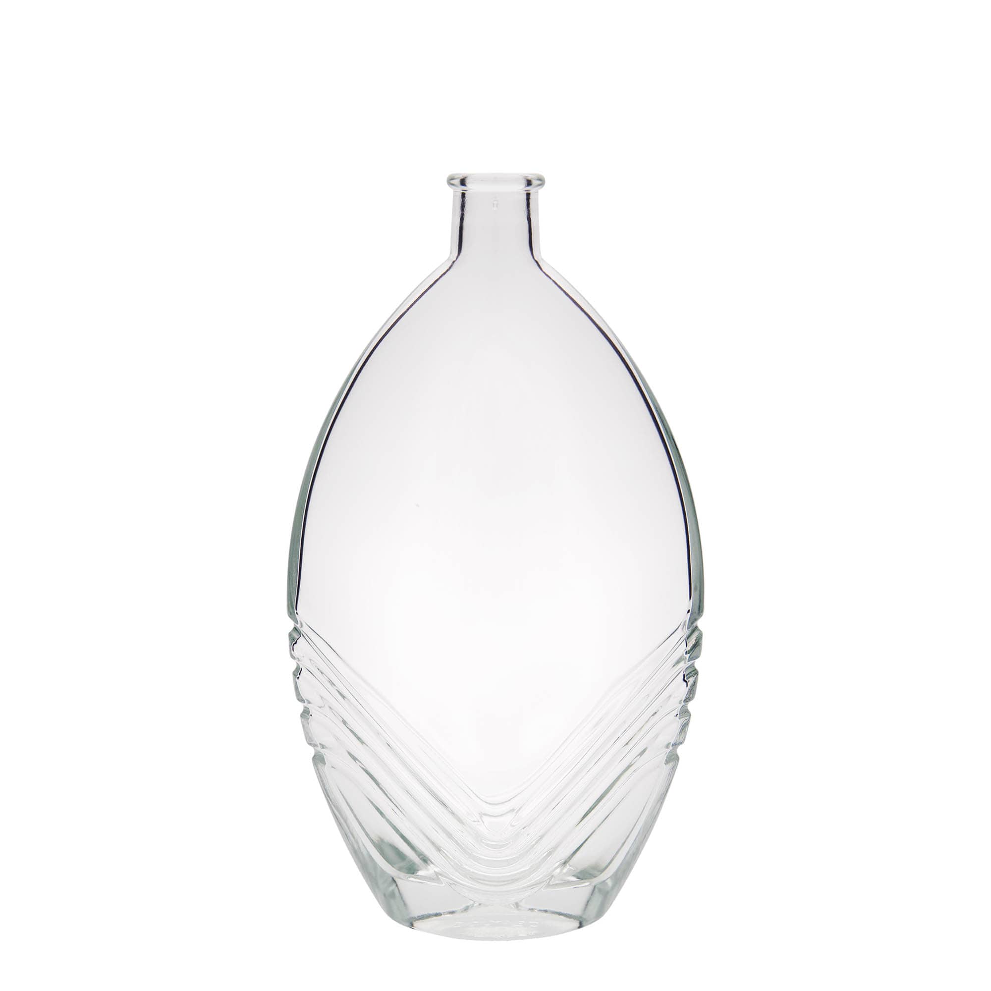 Botella de vidrio de 500 ml 'Florence', ovalada, boca: corcho
