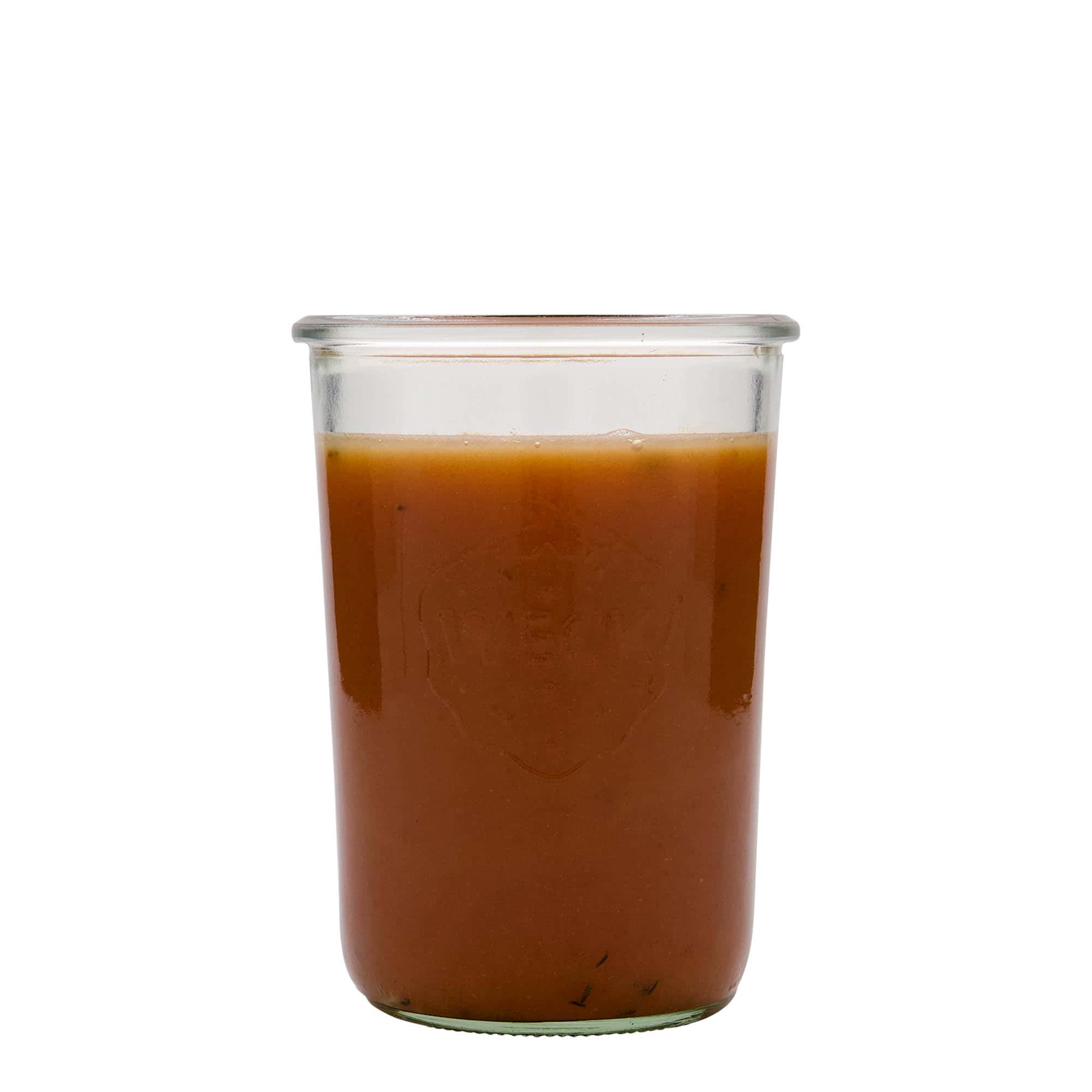 Tarro de vidrio cilíndrico WECK de 850 ml, boca: borde redondo