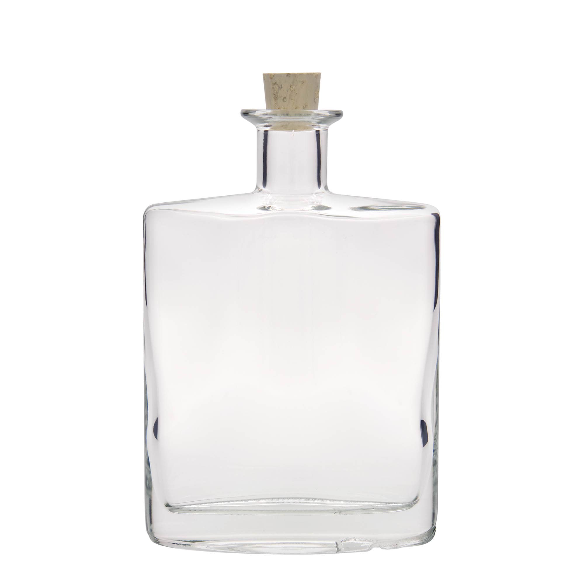 Botella de cristal de 700 ml 'Zorbas', ovalada, boca: corcho