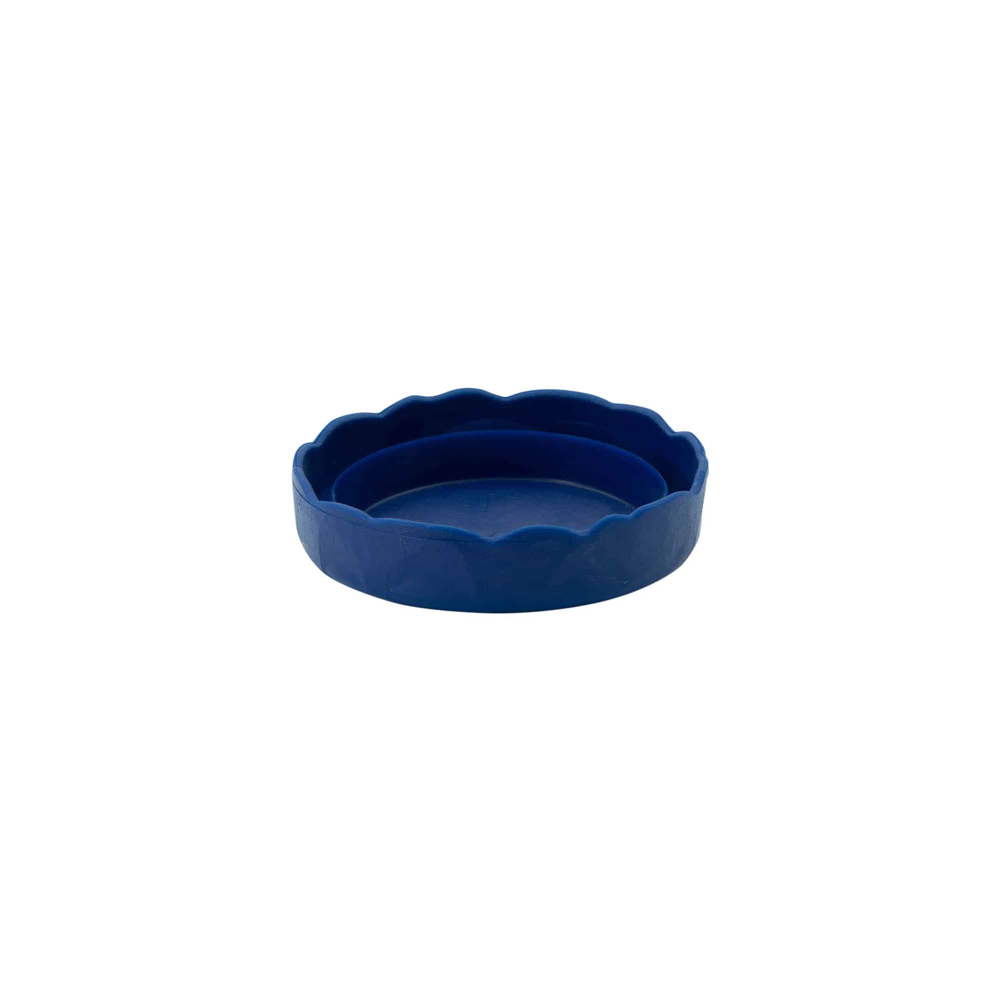 Tapa de solapa para olla de cerámica de cuello estrecho, plástico HDPE, azul