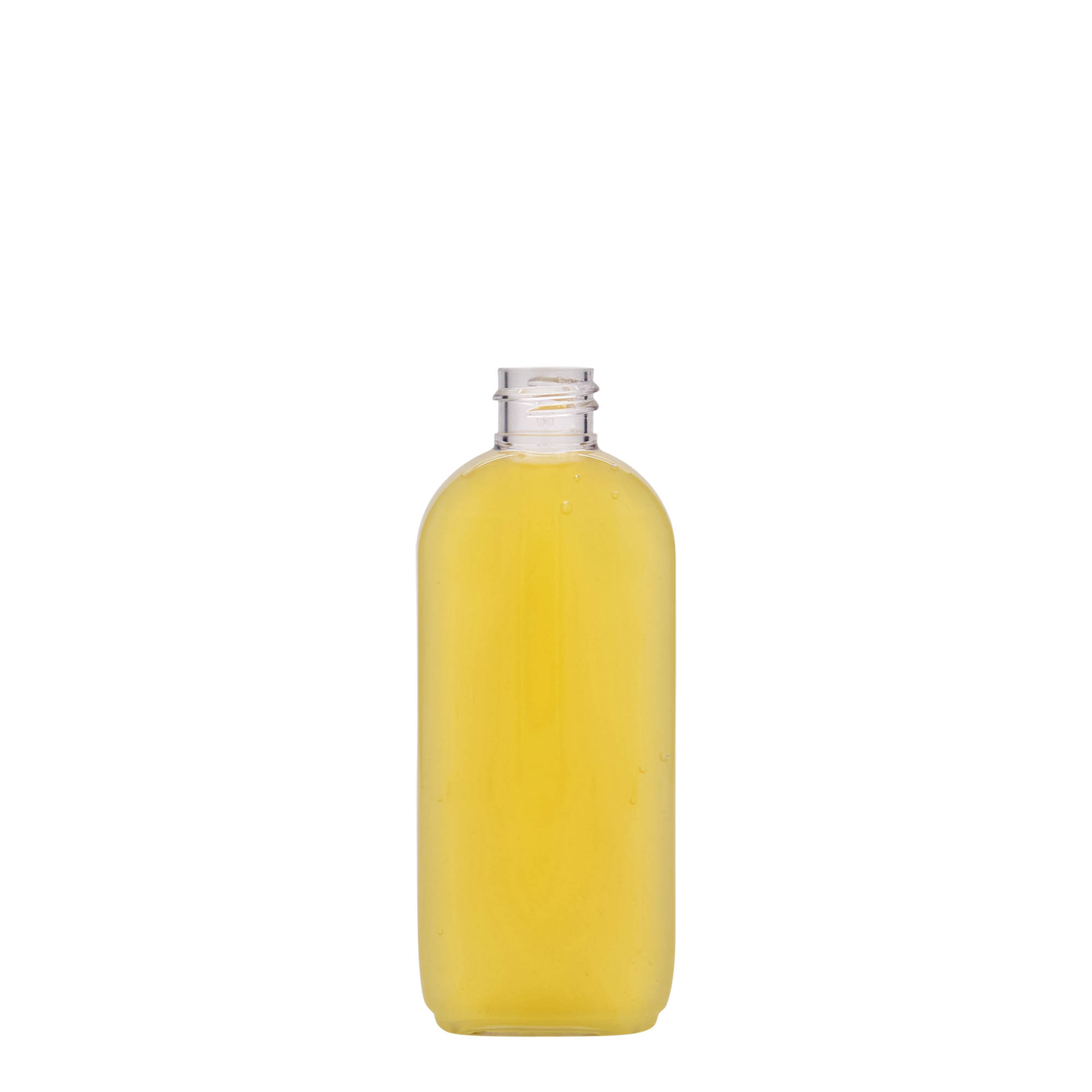 Botella PET de 100 ml 'Iris', ovalada, plástico, boca: 20/410 Botella PET de 100 ml 'Iris', ovalada, plástico, boca: 20/410