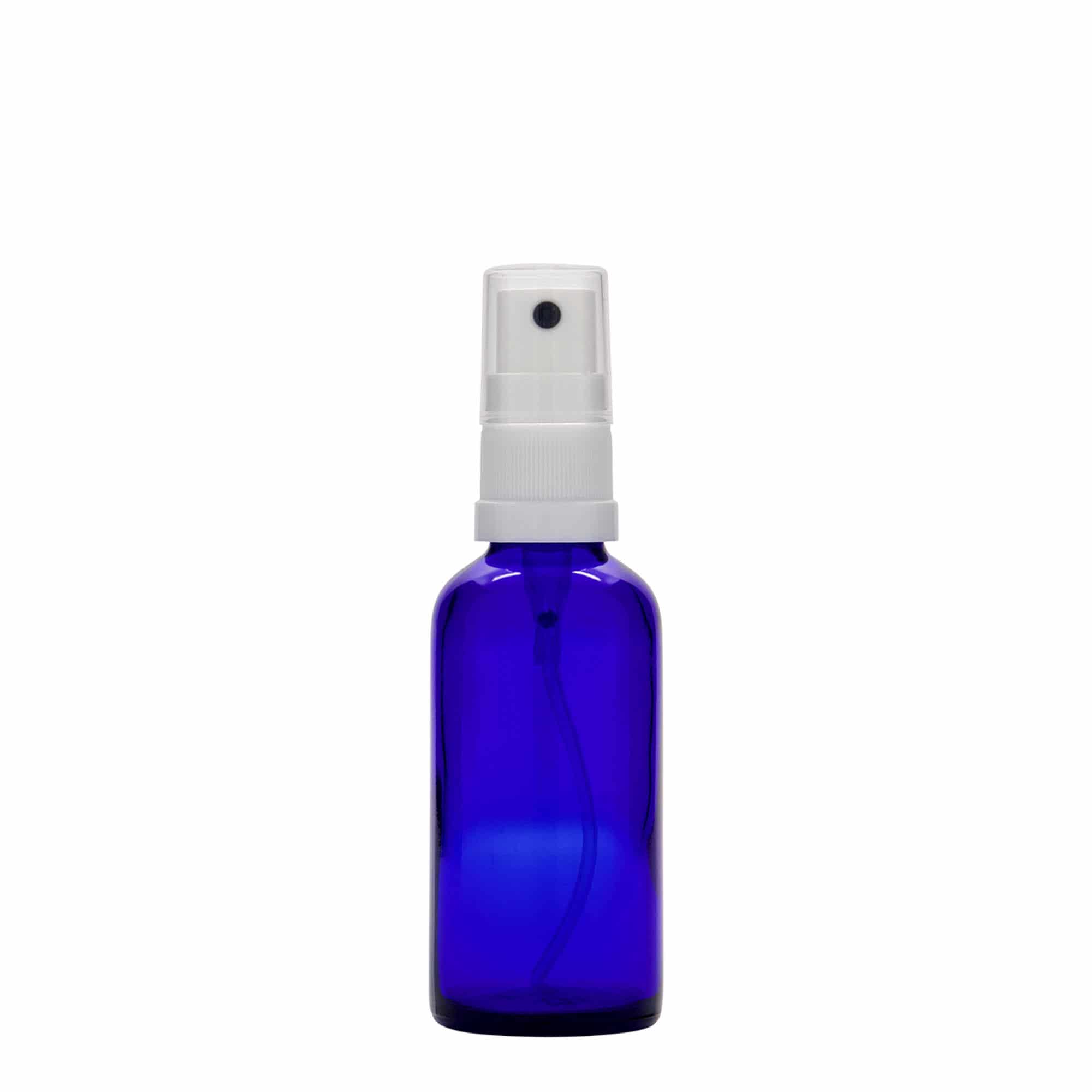 Frasco pulverizador de medicamentos de 50 ml, vidrio, azul real, boca: DIN 18 Frasco pulverizador de medicamentos de 50 ml, vidrio, azul real, boca: DIN 18