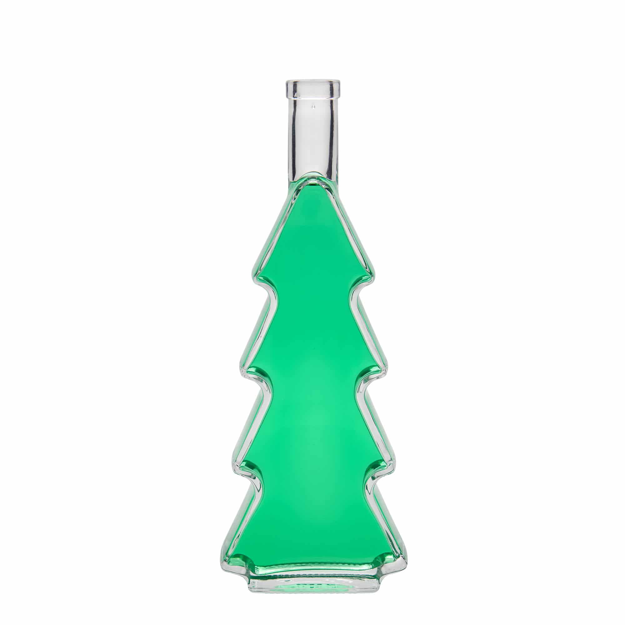 Botella de cristal de 500 ml 'Árbol de Navidad', boca: corcho