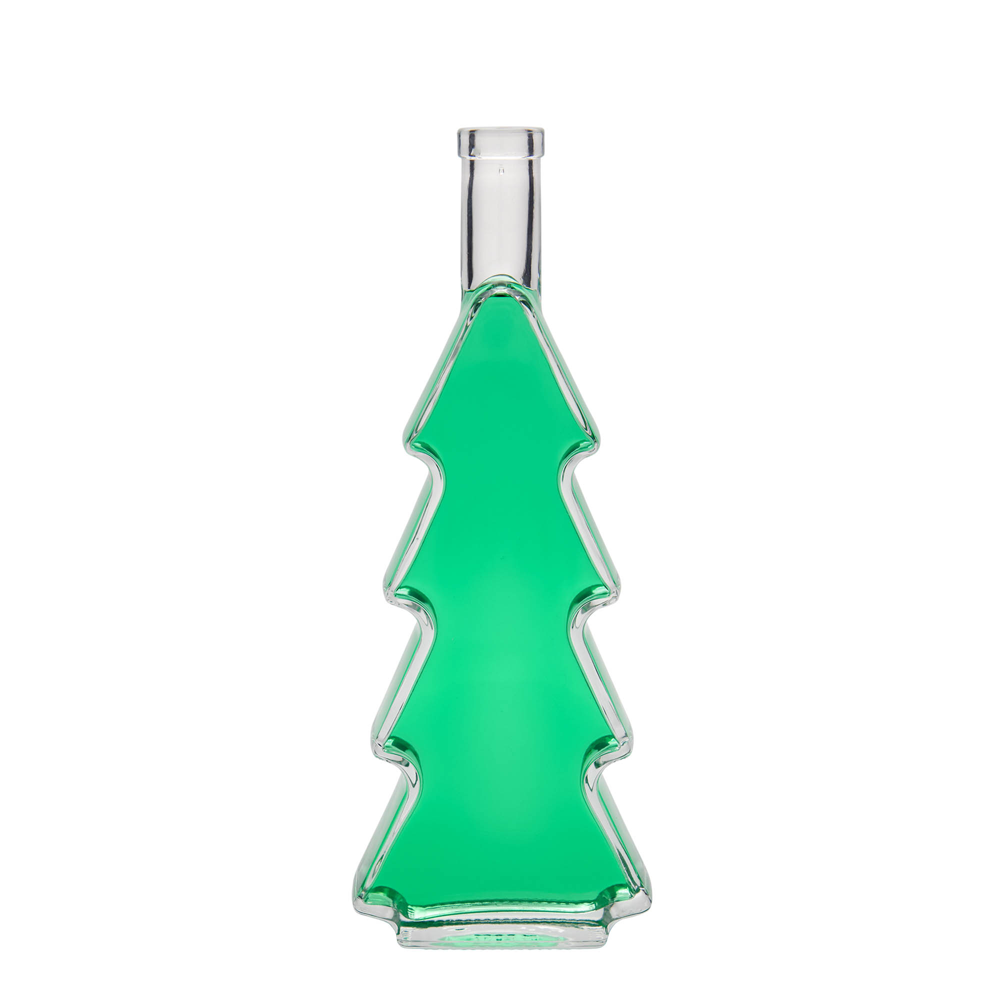 Botella de cristal de 500 ml «Árbol de Navidad», boca: corcho