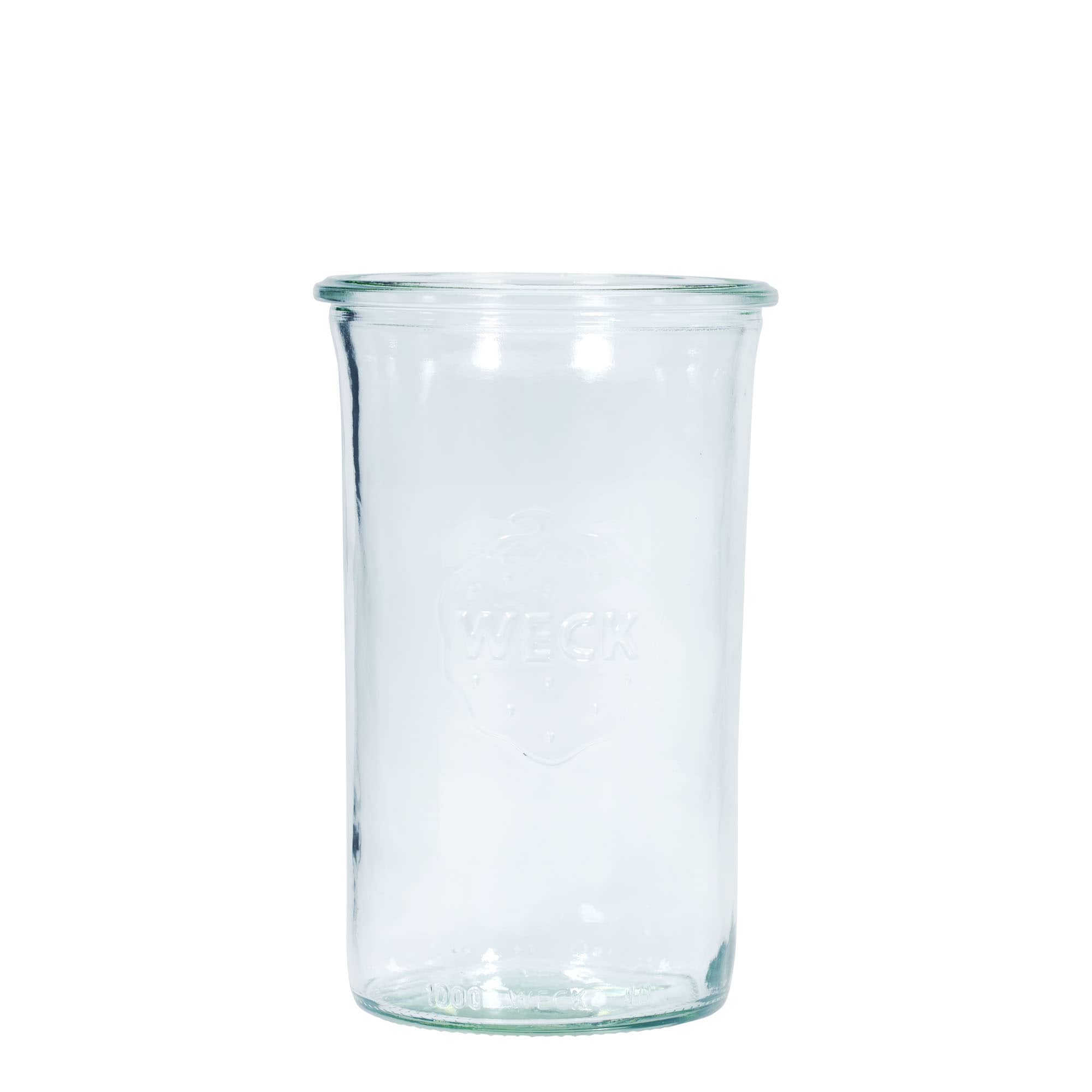 Tarro de vidrio cilíndrico WECK de 1000 ml, boca: borde redondo