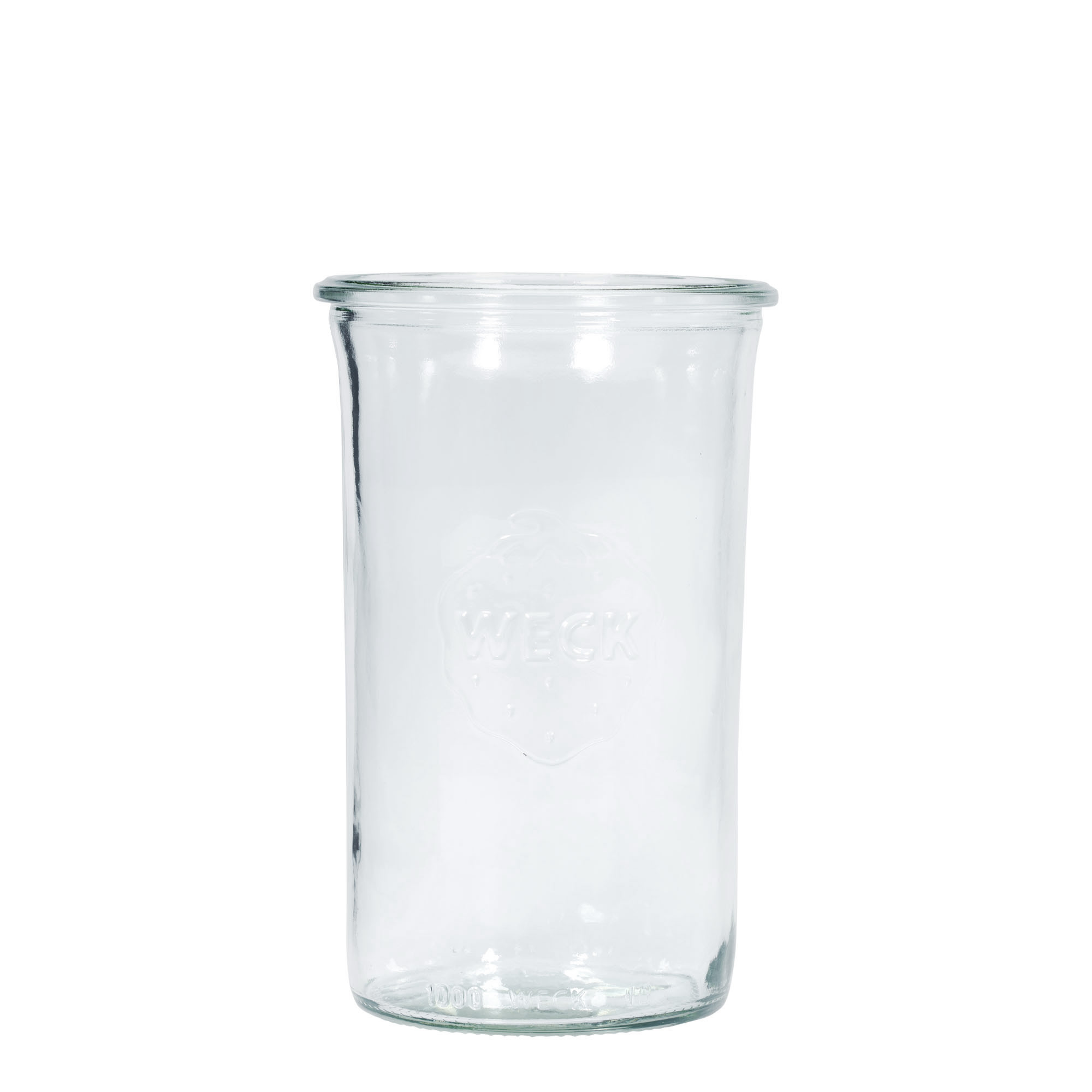 Tarro de vidrio cilíndrico WECK de 1000 ml, boca: borde redondo
